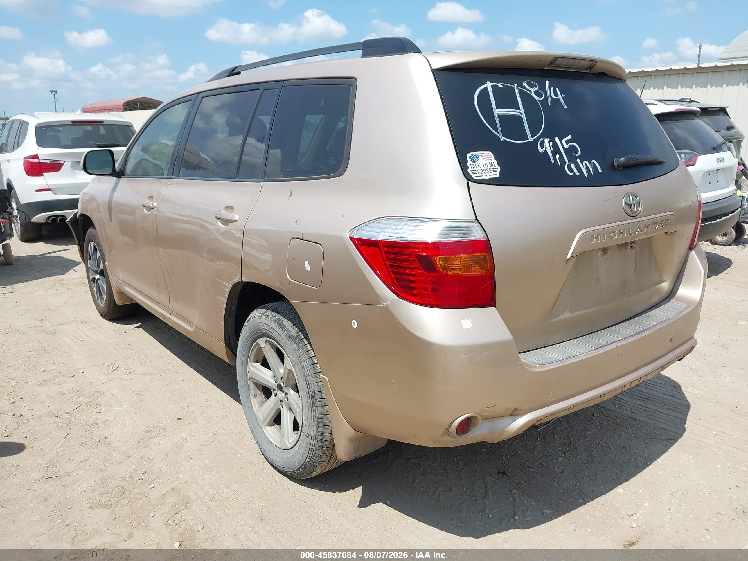 2009 Toyota Highlander   Gold vin: JTEDA41AX92004843