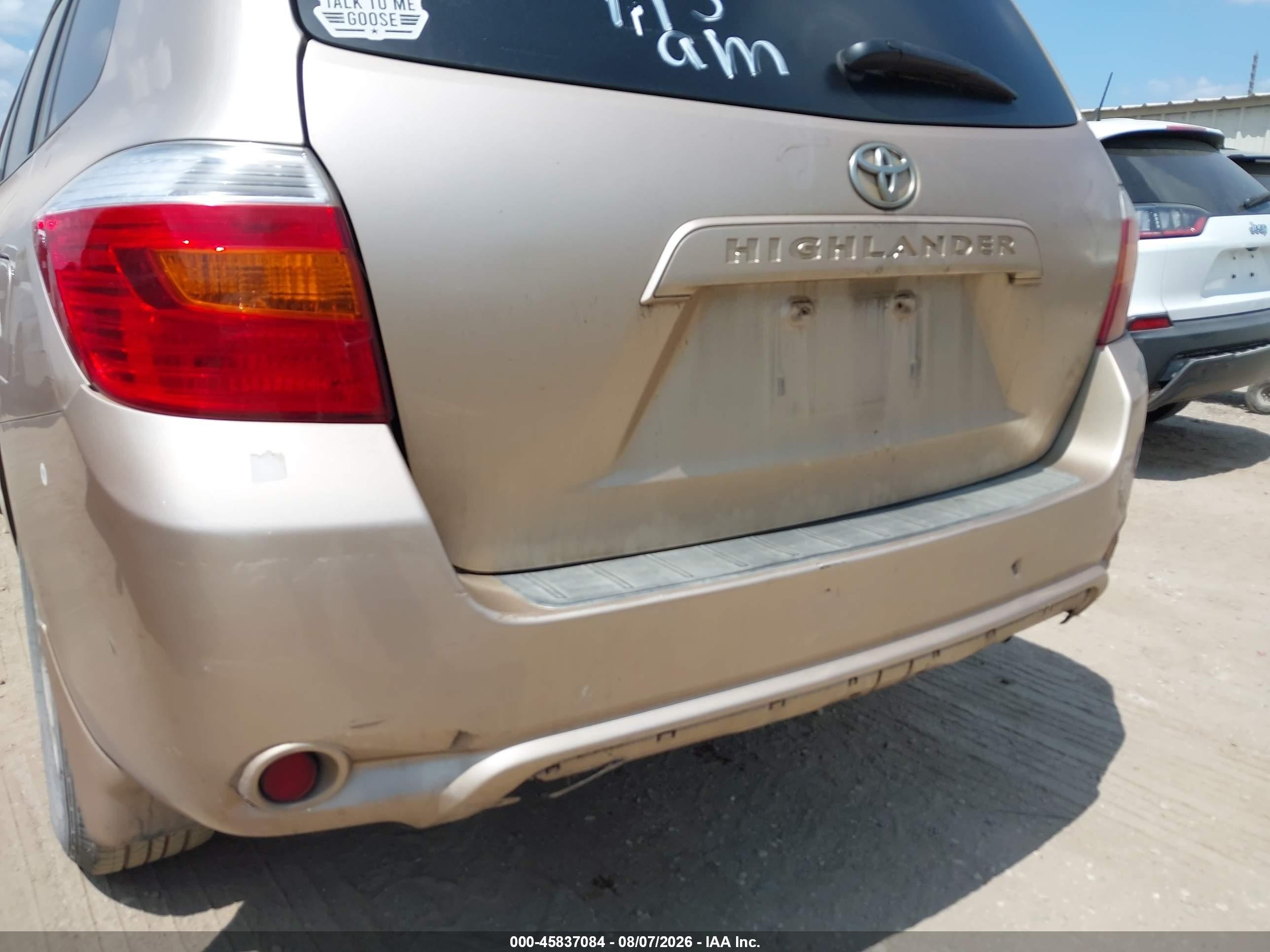 2009 Toyota Highlander   Gold vin: JTEDA41AX92004843