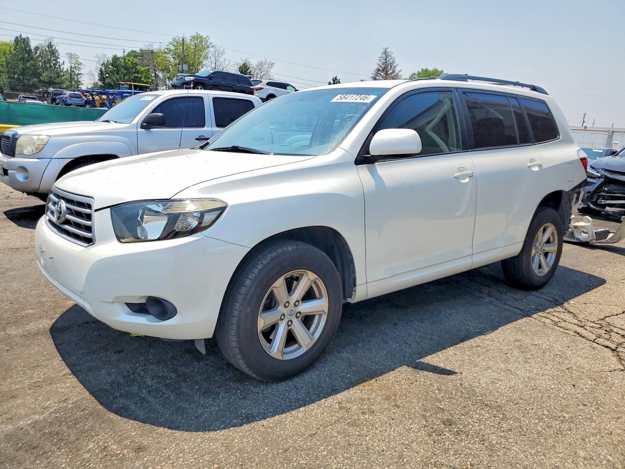 2009 Toyota Highlander Base White vin: JTEDA41AX92005247