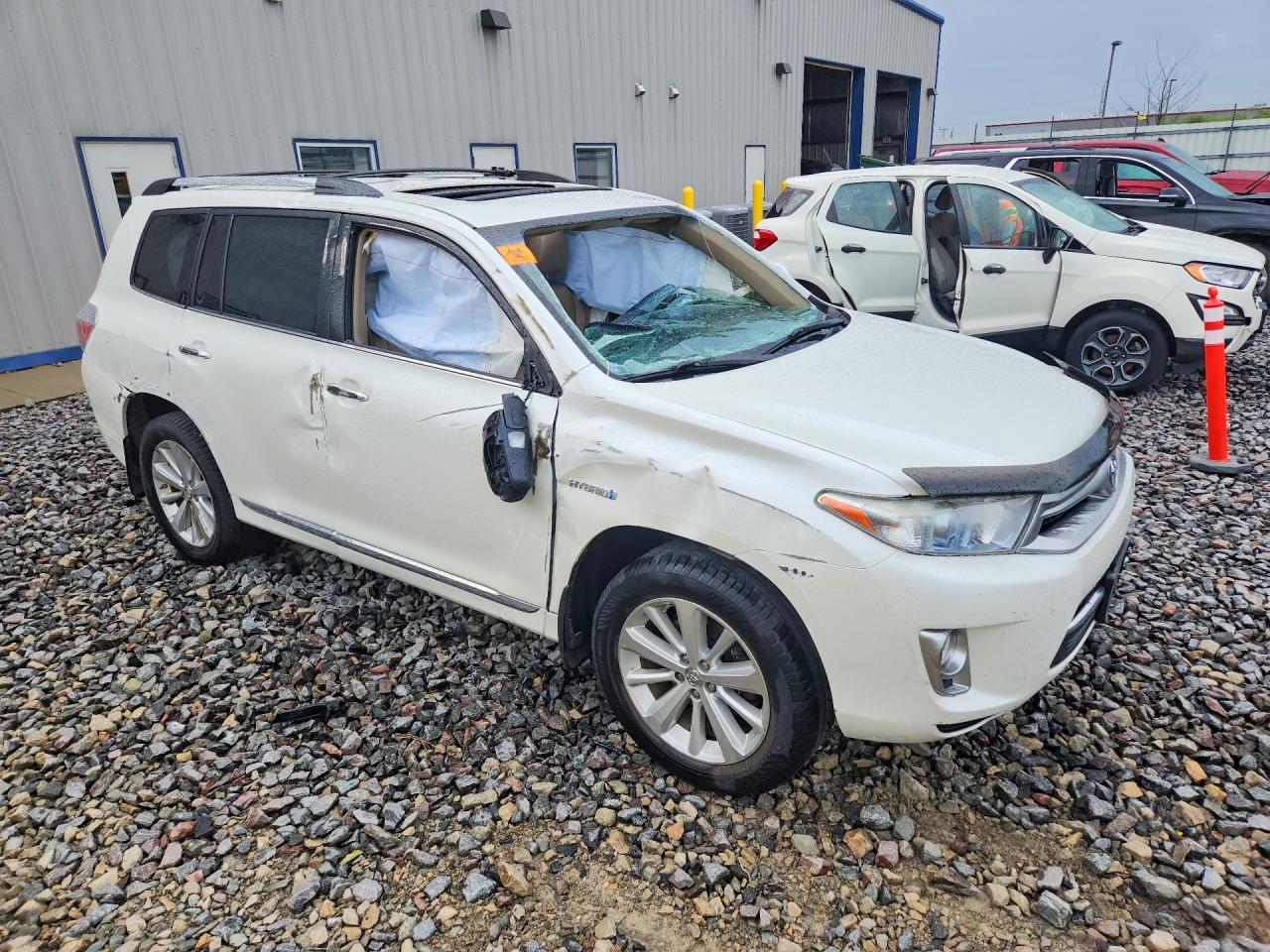 2013 Toyota Highlander Hybrid Limited White vin: JTEDC3EH0D2015676
