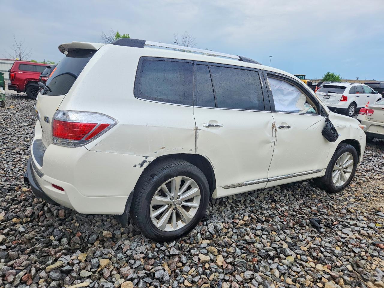 2013 Toyota Highlander Hybrid Limited White vin: JTEDC3EH0D2015676