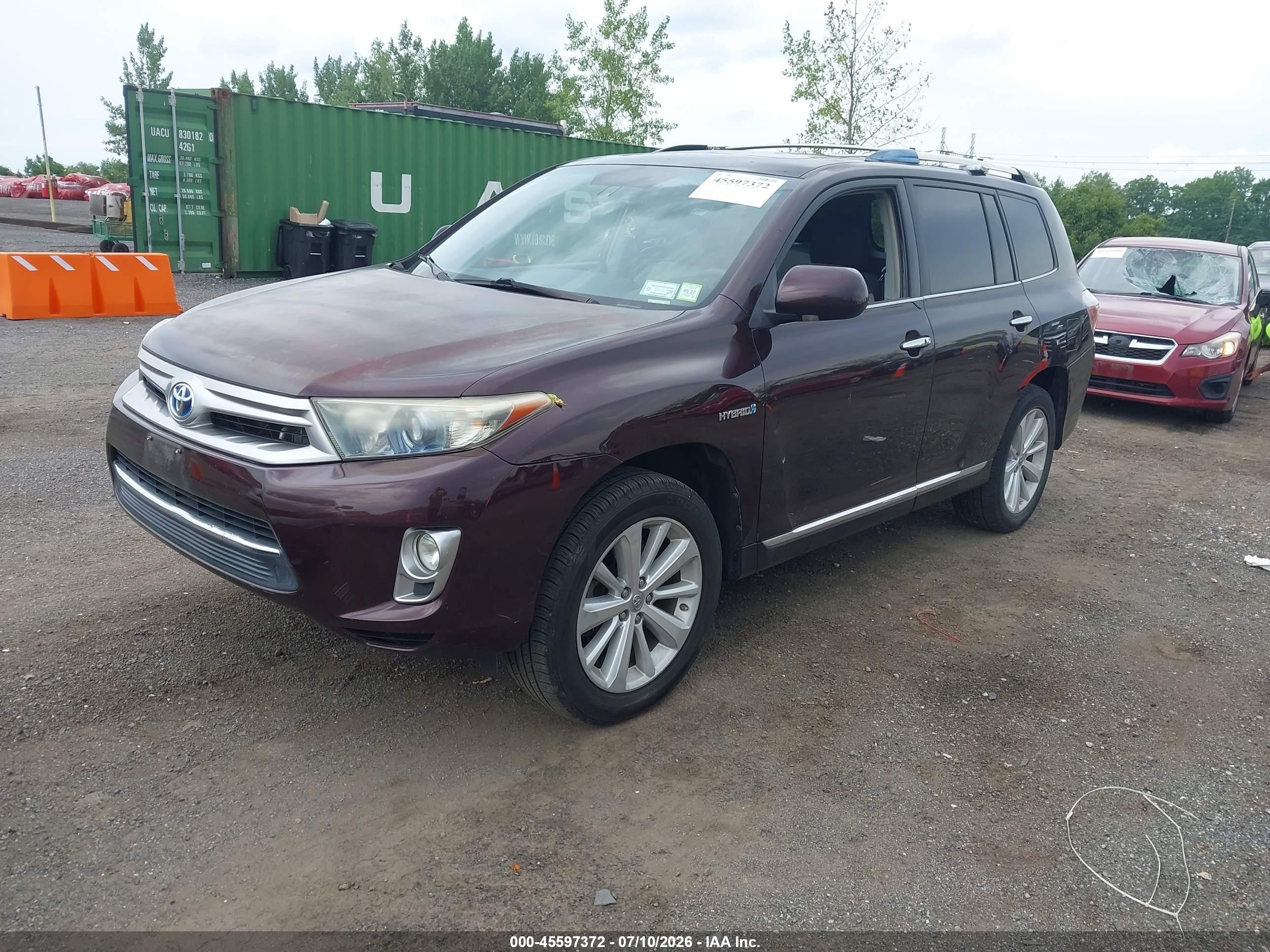 2012 Toyota Highlander Hybrid Limited V6 Purple vin: JTEDC3EH1C2009223