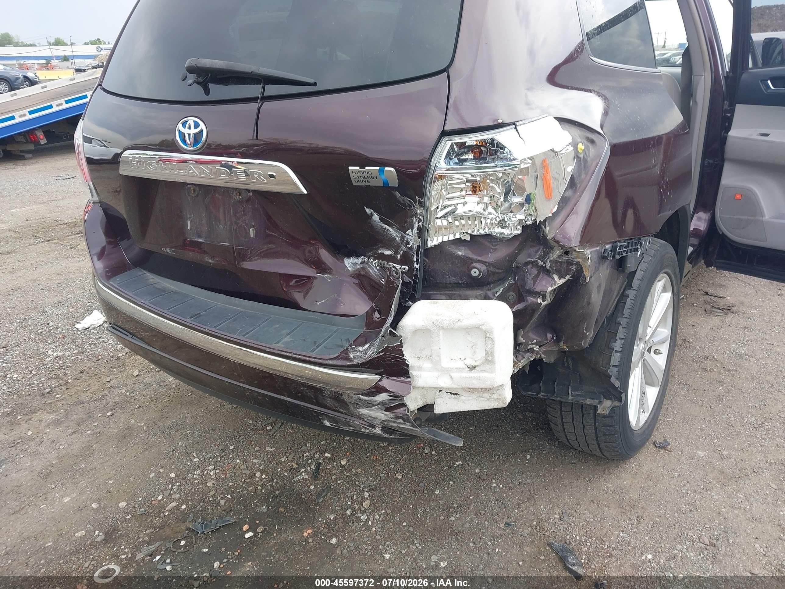 2012 Toyota Highlander Hybrid Limited V6 Purple vin: JTEDC3EH1C2009223