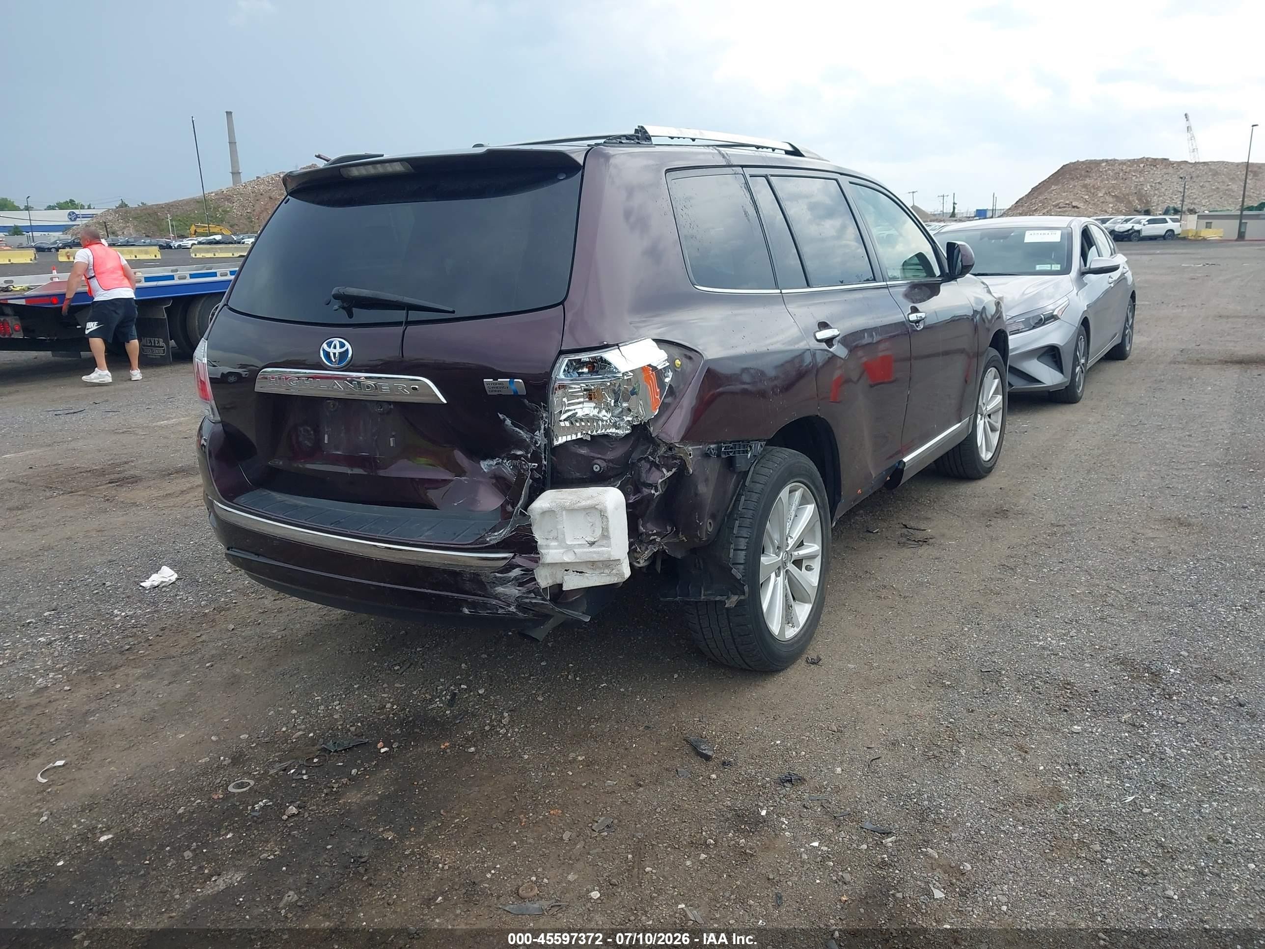 2012 Toyota Highlander Hybrid Limited V6 Purple vin: JTEDC3EH1C2009223