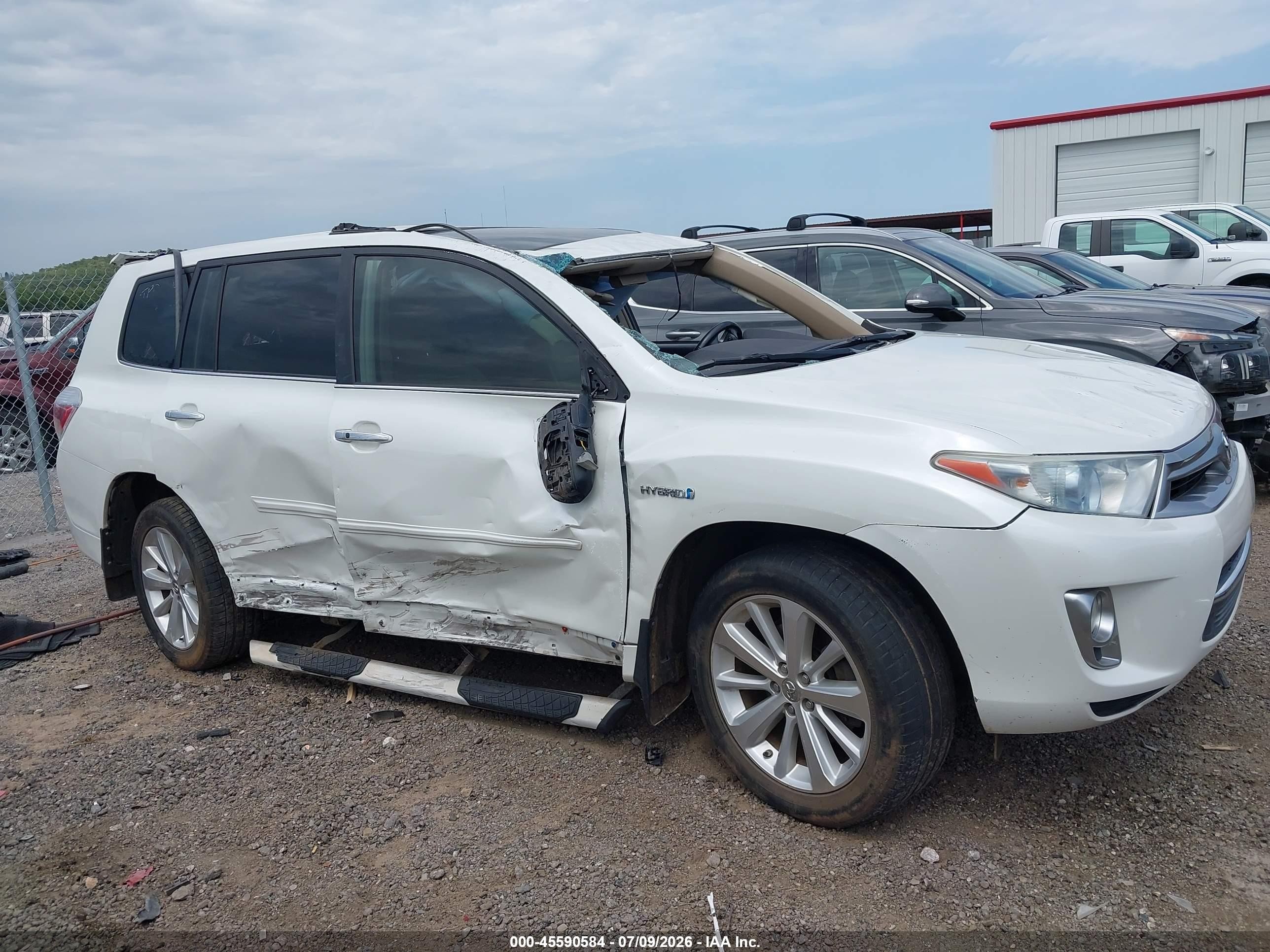 2013 Toyota Highlander Hybrid Limited V6 White vin: JTEDC3EH1D2013306