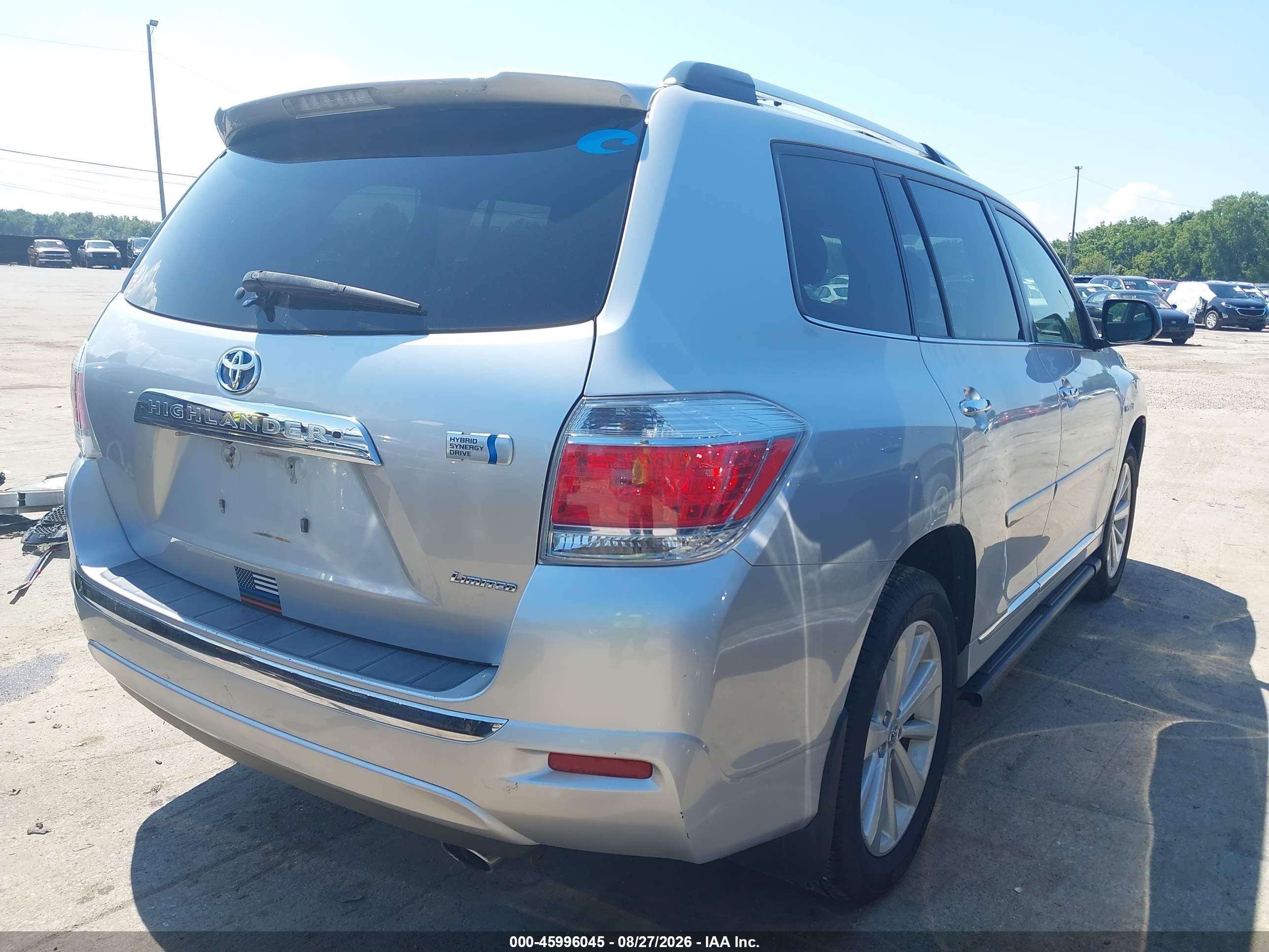2012 Toyota Highlander Hybrid Limited V6 Silver vin: JTEDC3EH3C2008994
