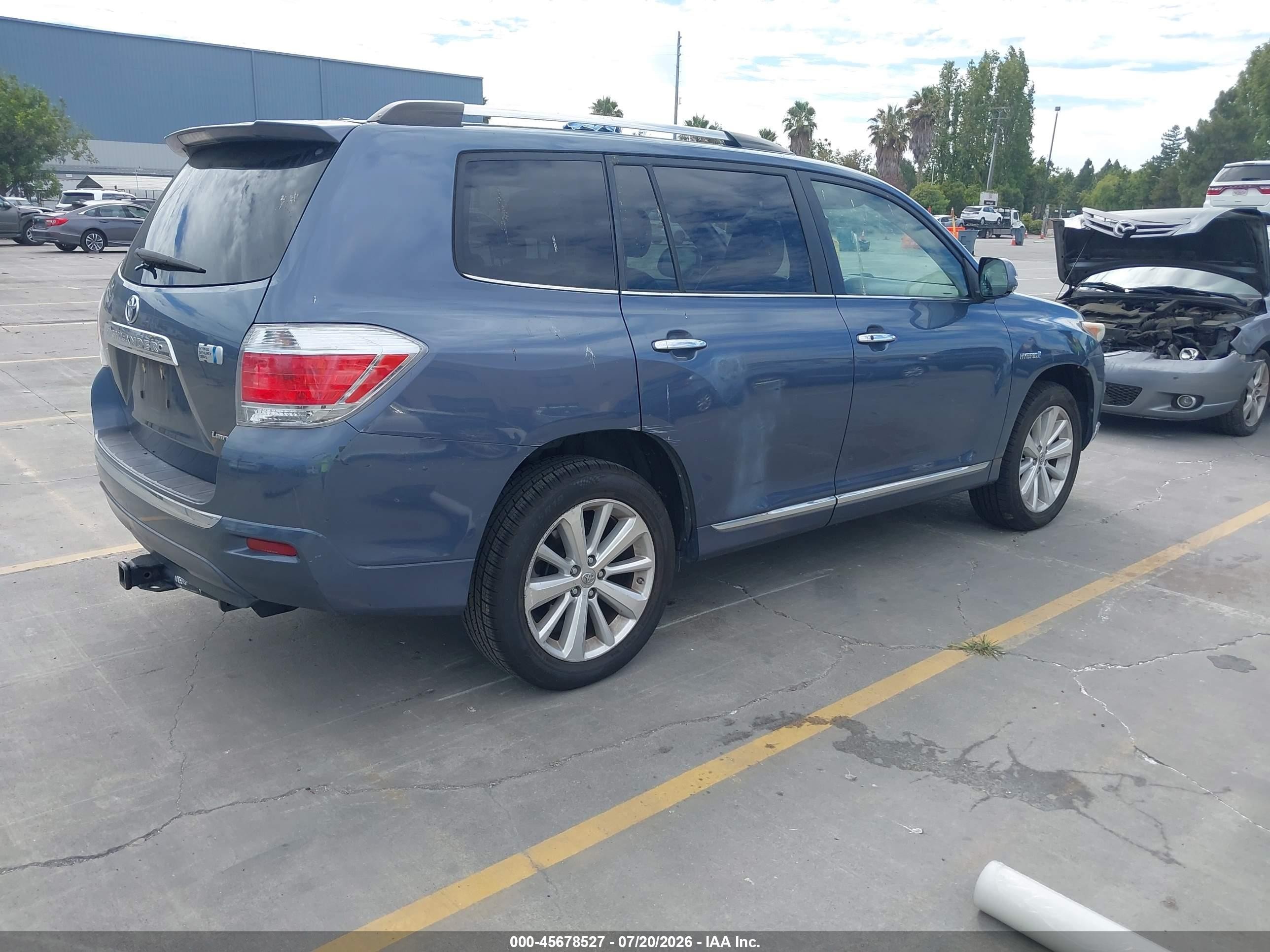 2011 Toyota Highlander Hybrid Limited V6 Blue vin: JTEDC3EH4B2002345