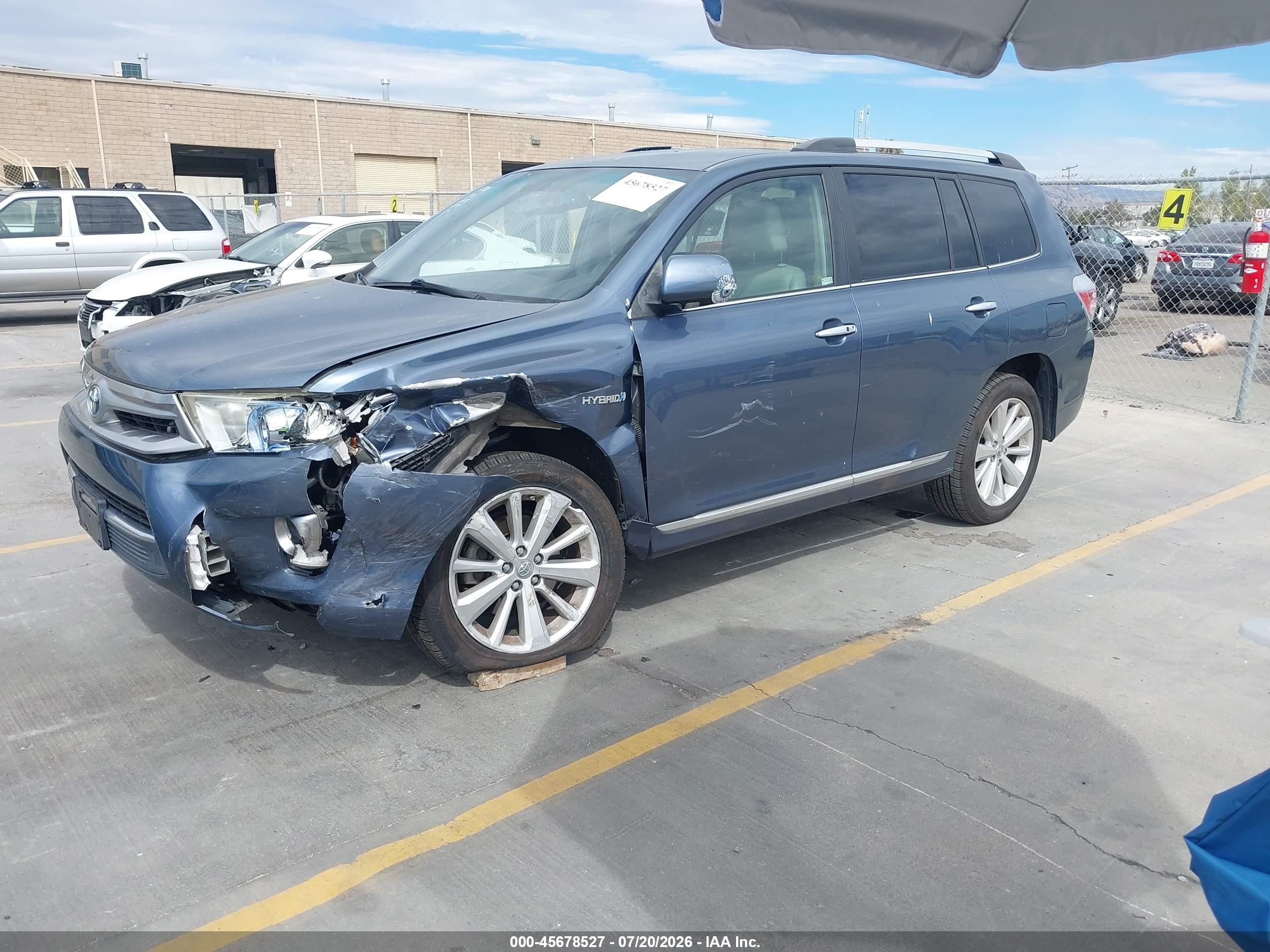 2011 Toyota Highlander Hybrid Limited V6 Blue vin: JTEDC3EH4B2002345