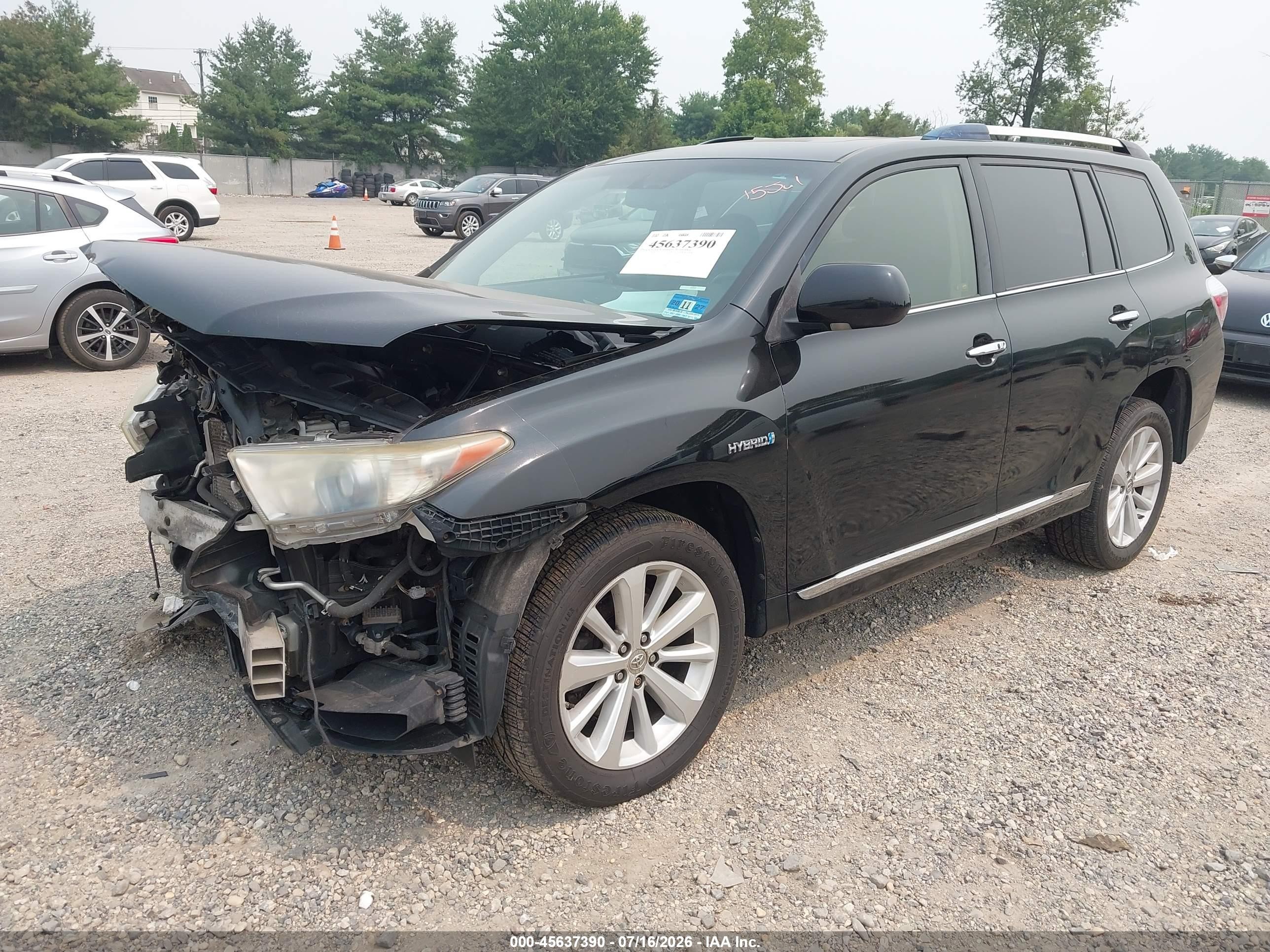 2012 Toyota Highlander Hybrid Limited V6 Black vin: JTEDC3EH4C2007627