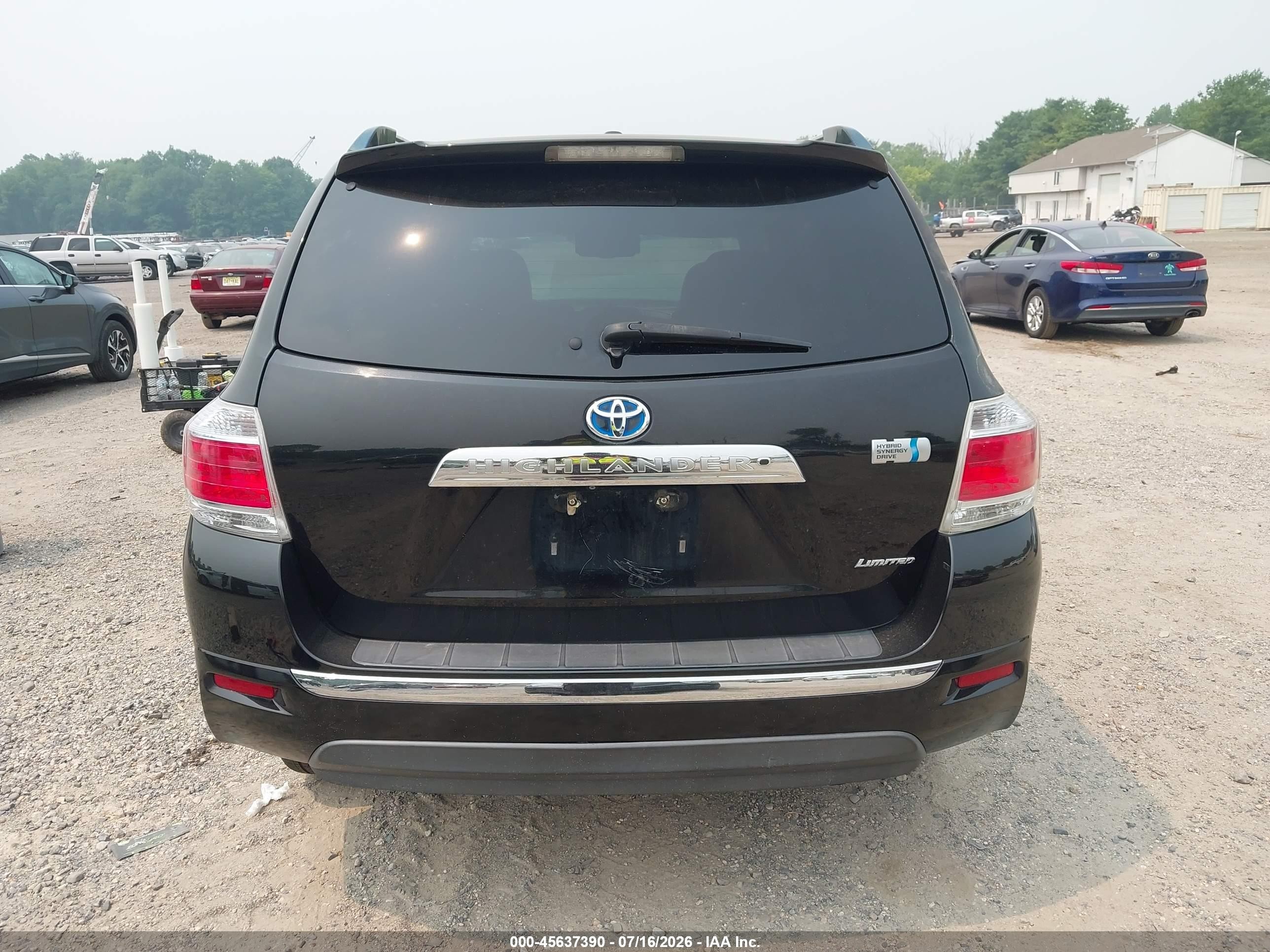 2012 Toyota Highlander Hybrid Limited V6 Black vin: JTEDC3EH4C2007627