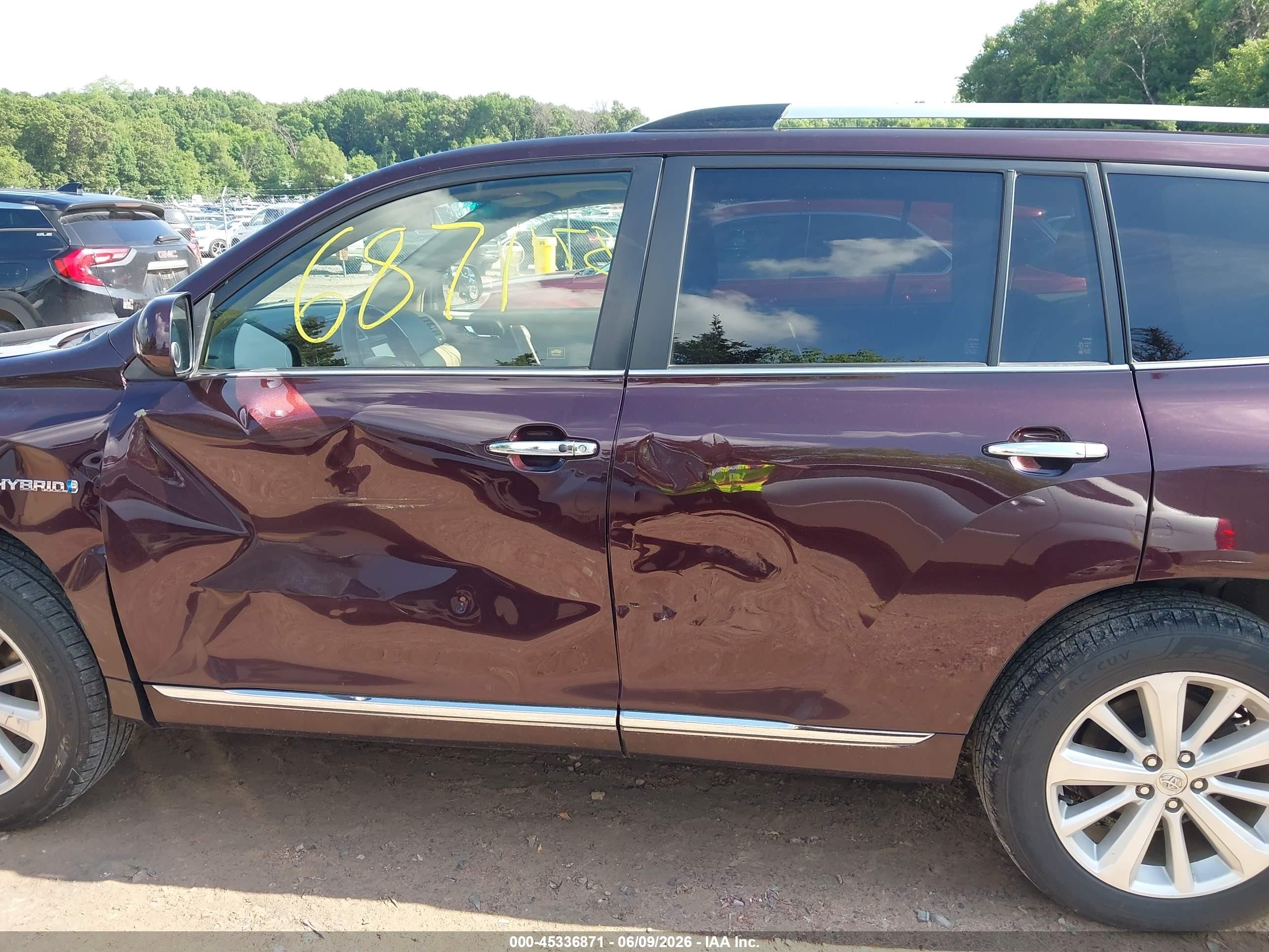 2012 Toyota Highlander Hybrid Limited V6 Maroon vin: JTEDC3EH4C2009264