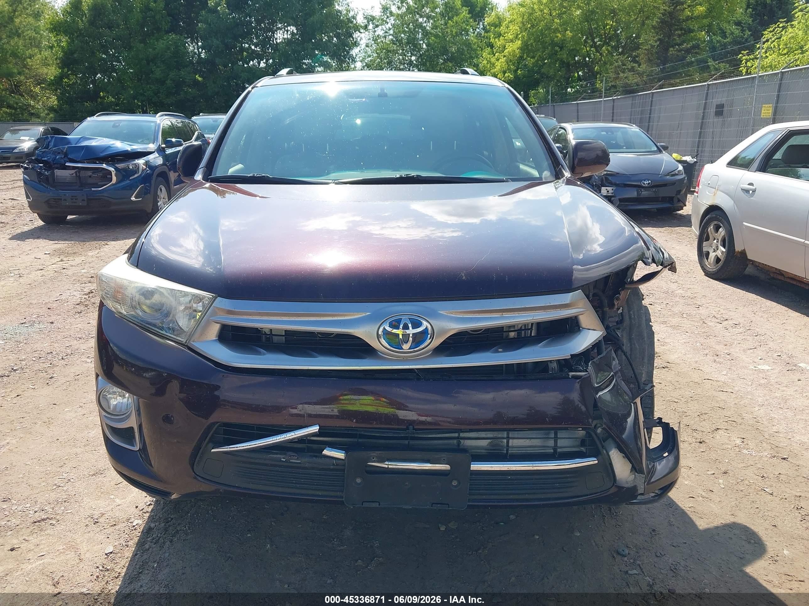 2012 Toyota Highlander Hybrid Limited V6 Maroon vin: JTEDC3EH4C2009264