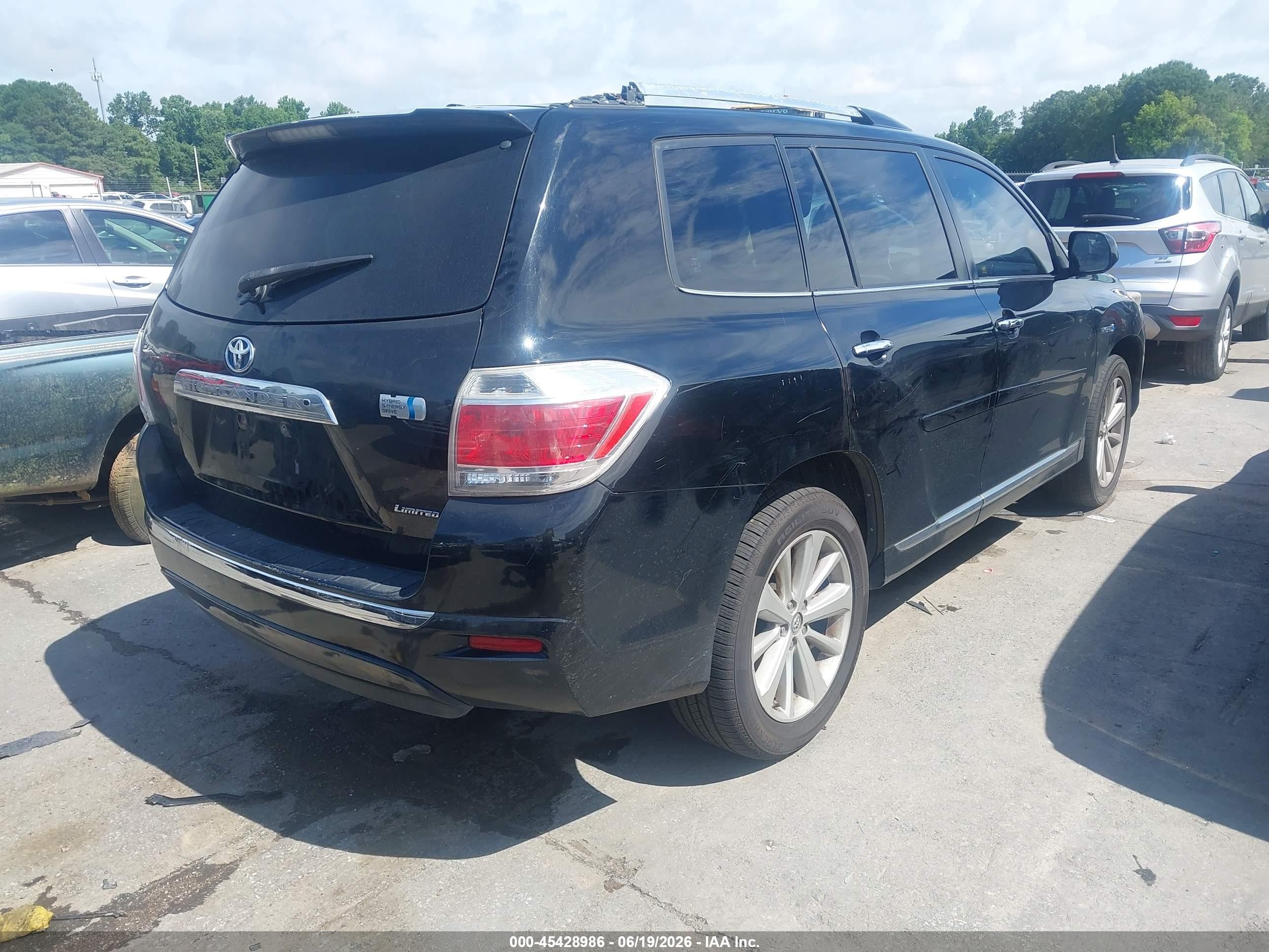 2012 Toyota Highlander Hybrid Limited V6 Black vin: JTEDC3EH5C2009273
