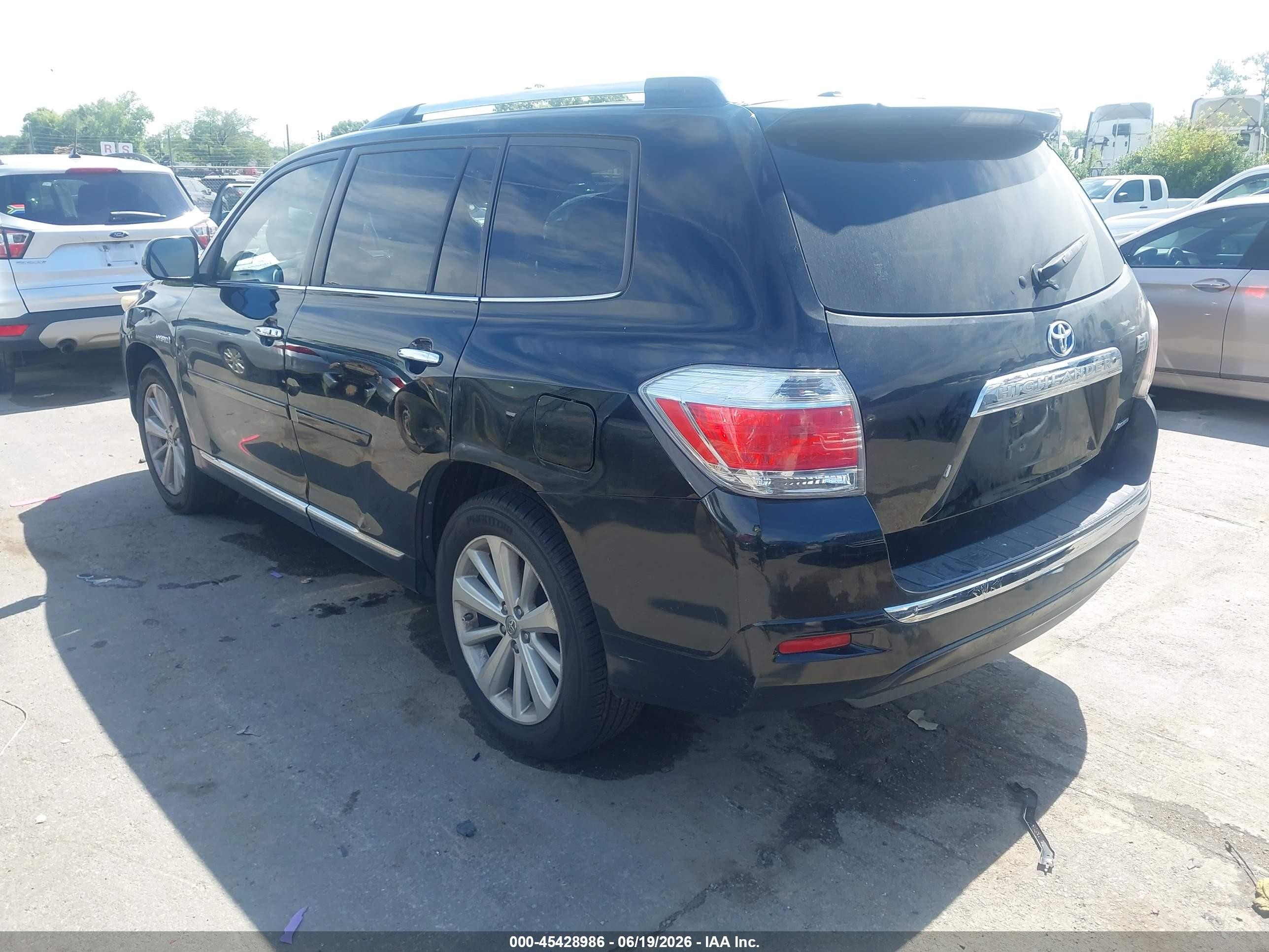 2012 Toyota Highlander Hybrid Limited V6 Black vin: JTEDC3EH5C2009273