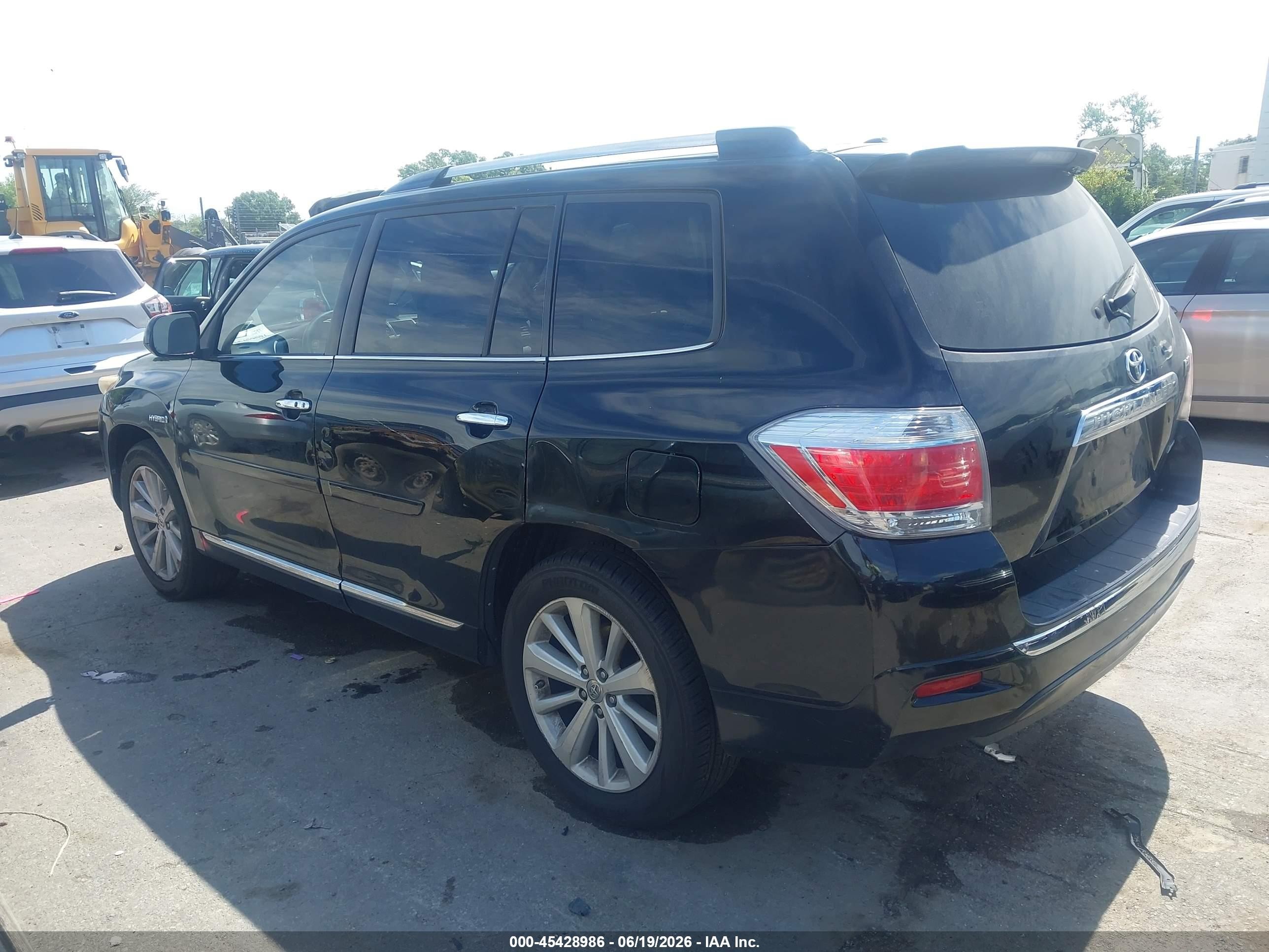 2012 Toyota Highlander Hybrid Limited V6 Black vin: JTEDC3EH5C2009273