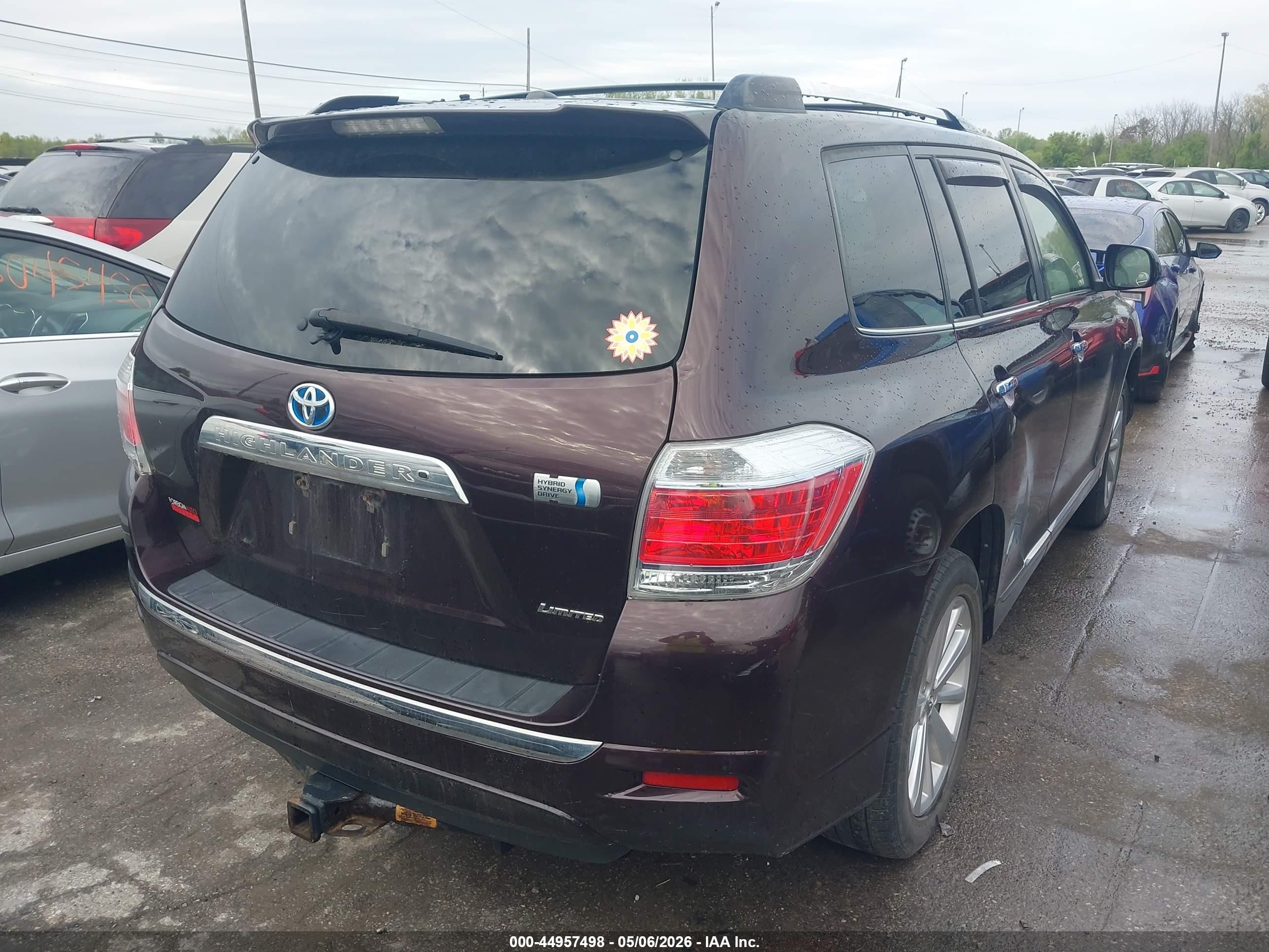 2012 Toyota Highlander Hybrid Limited V6 Purple vin: JTEDC3EH6C2008343