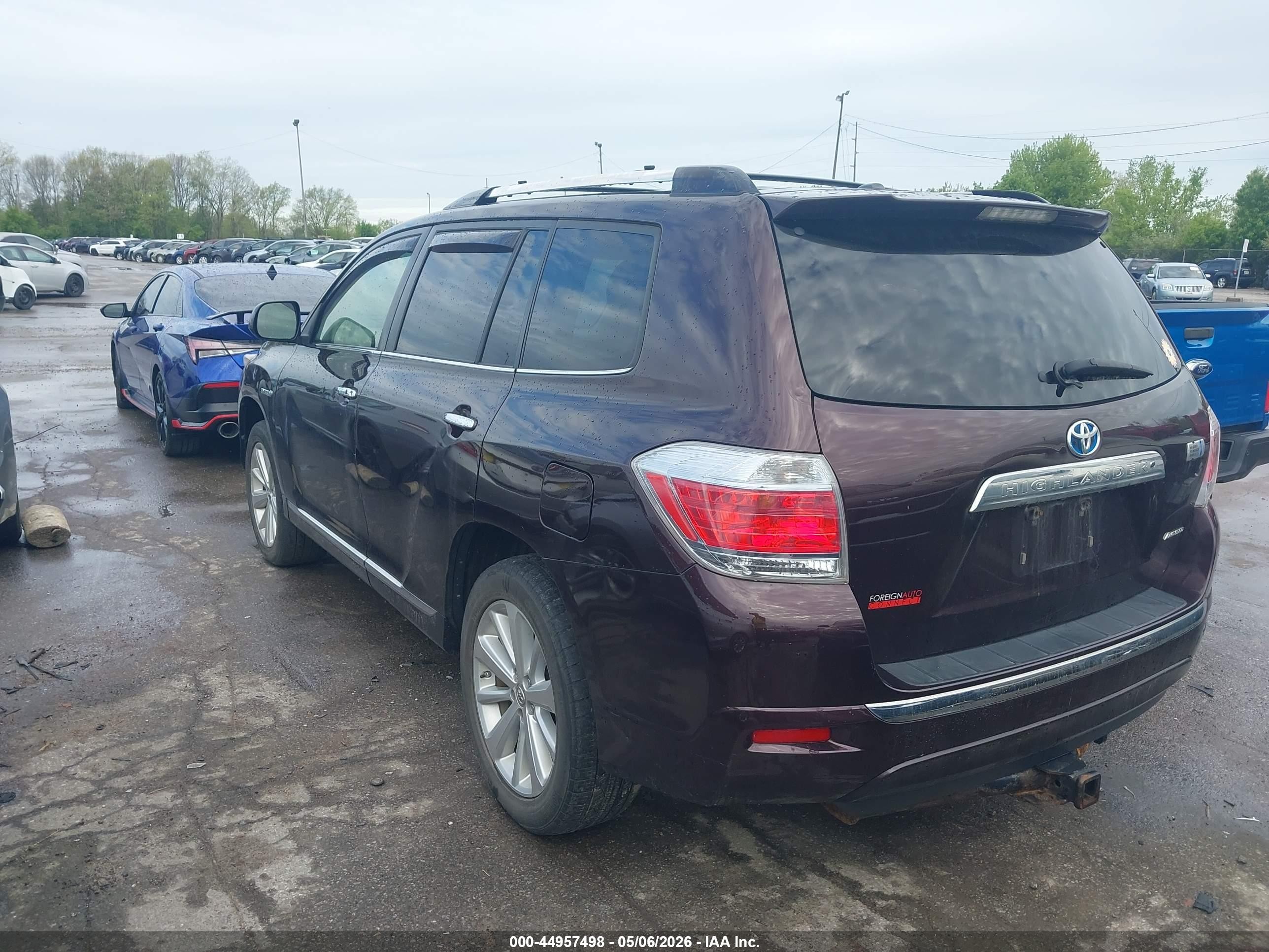 2012 Toyota Highlander Hybrid Limited V6 Purple vin: JTEDC3EH6C2008343