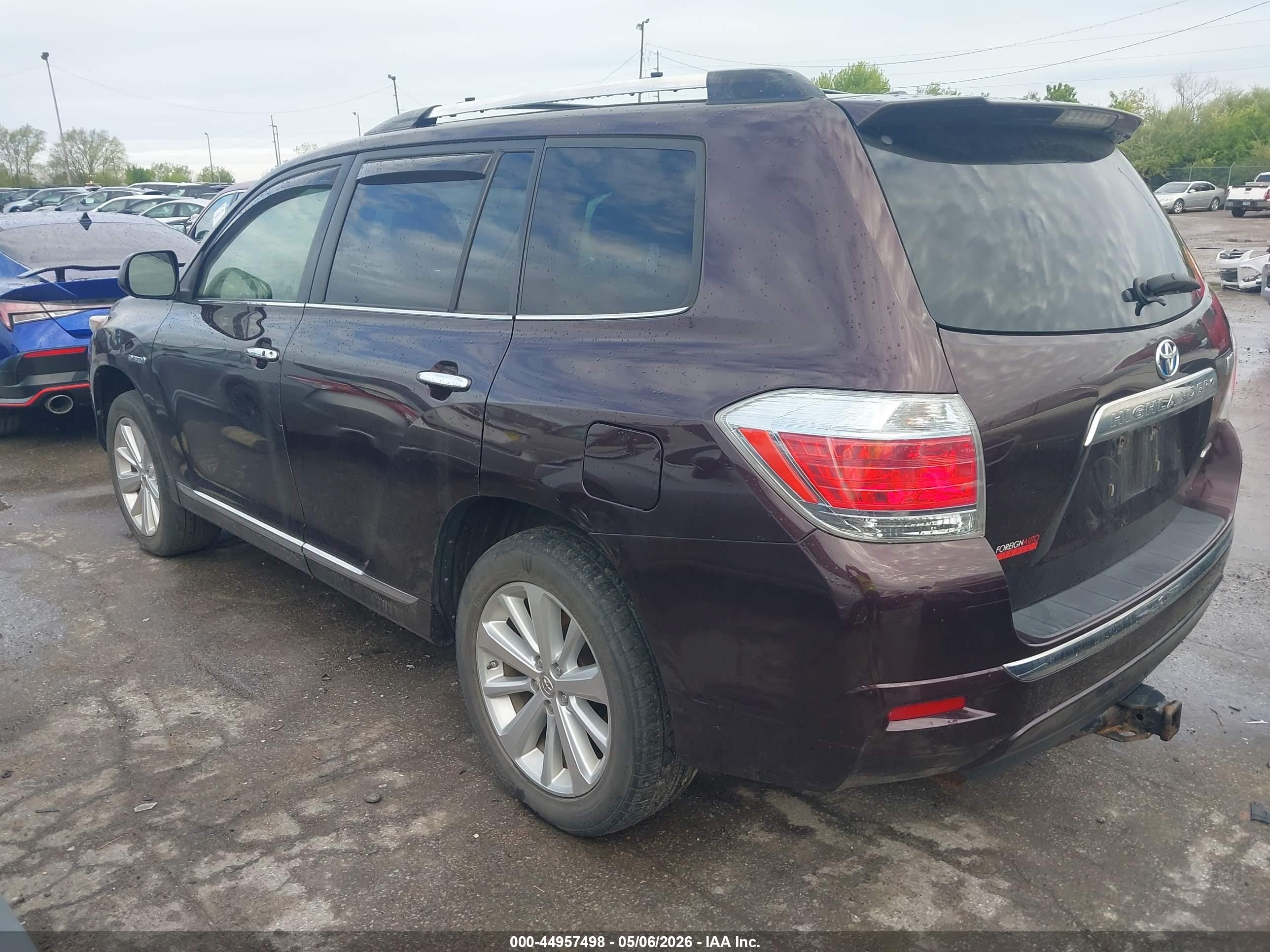 2012 Toyota Highlander Hybrid Limited V6 Purple vin: JTEDC3EH6C2008343