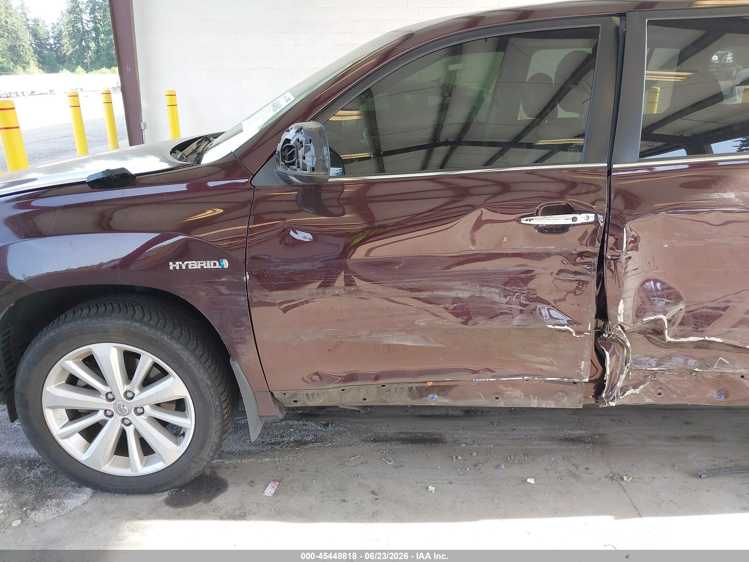 2013 Toyota Highlander Hybrid Limited V6 Бордовый vin: JTEDC3EH6D2015777