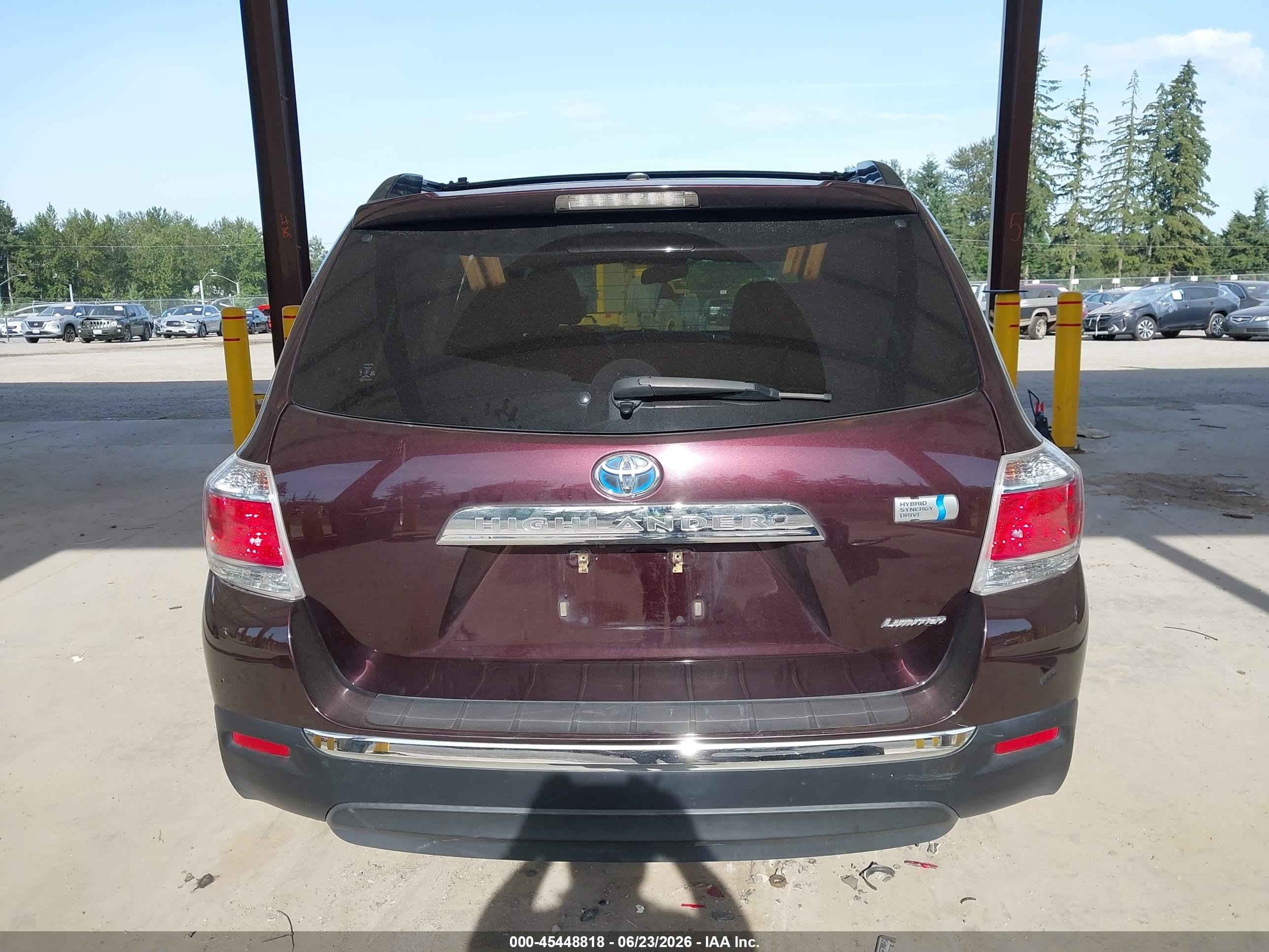 2013 Toyota Highlander Hybrid Limited V6 Бордовый vin: JTEDC3EH6D2015777