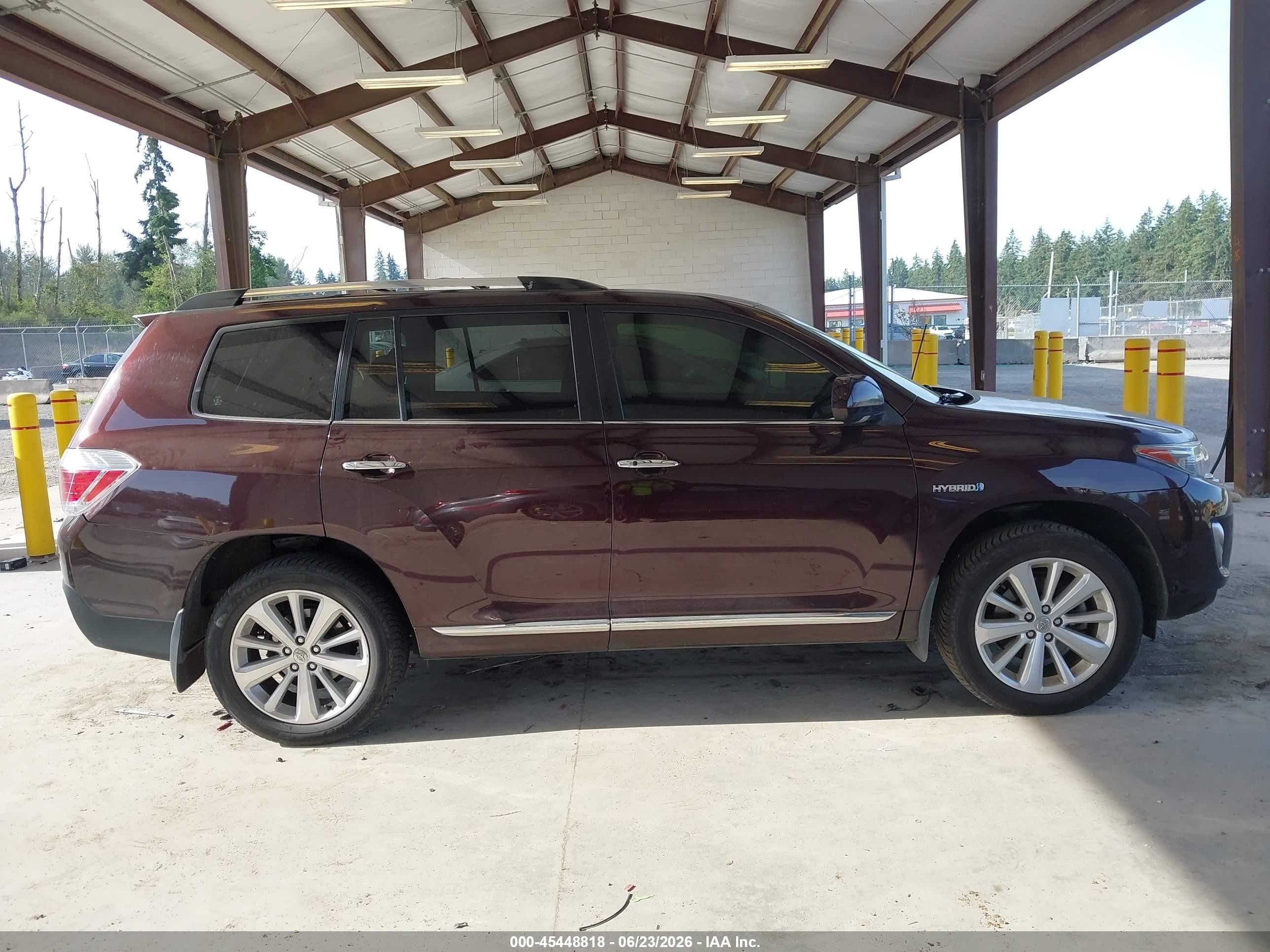 2013 Toyota Highlander Hybrid Limited V6 Бордовый vin: JTEDC3EH6D2015777