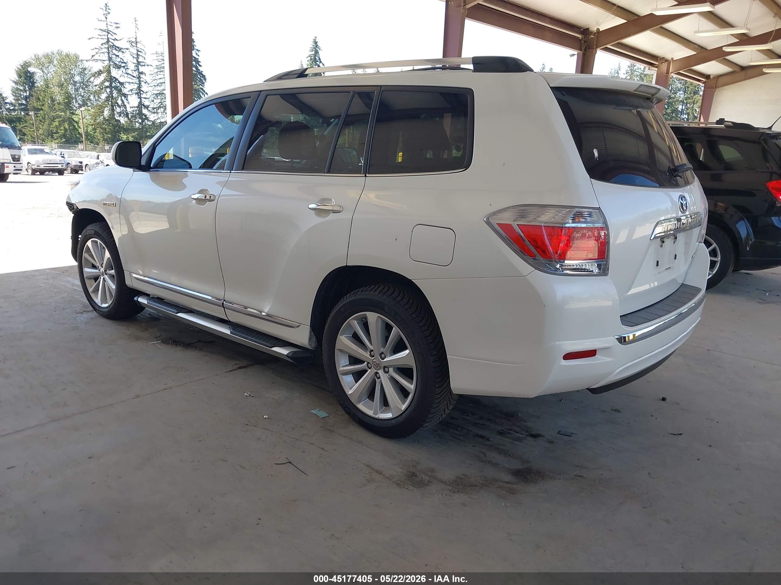 2012 Toyota Highlander Hybrid Limited V6 White vin: JTEDC3EH8C2006951