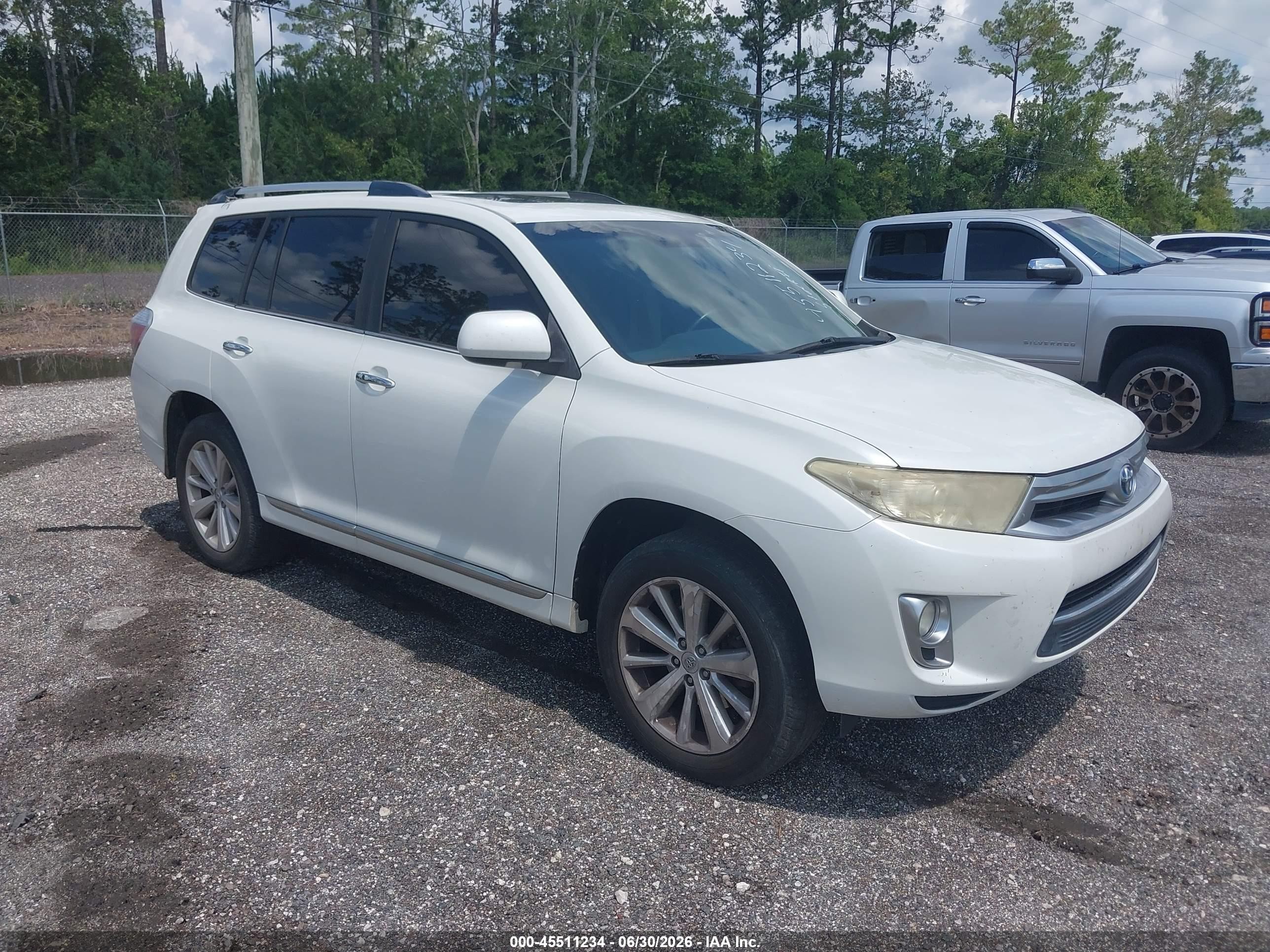 2012 Toyota Highlander Hybrid Limited V6 White vin: JTEDC3EH8C2008084