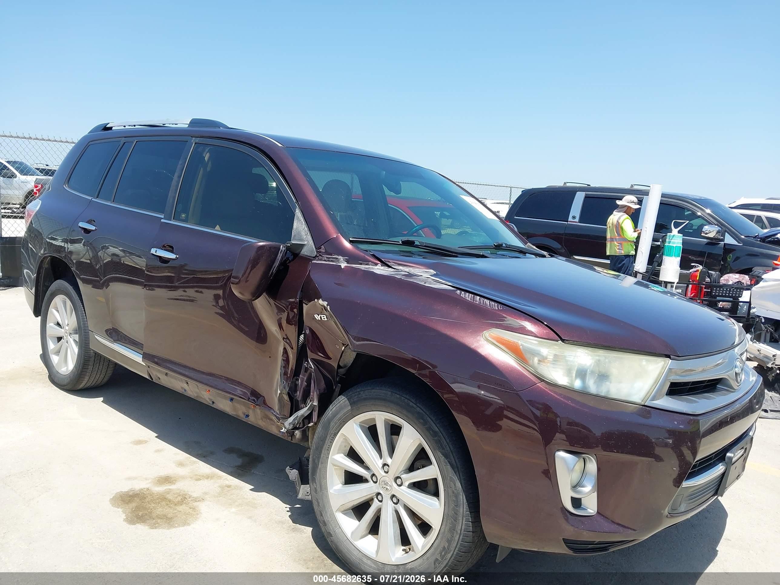2012 Toyota Highlander Hybrid Limited V6 Burgundy vin: JTEDC3EH8C2009154