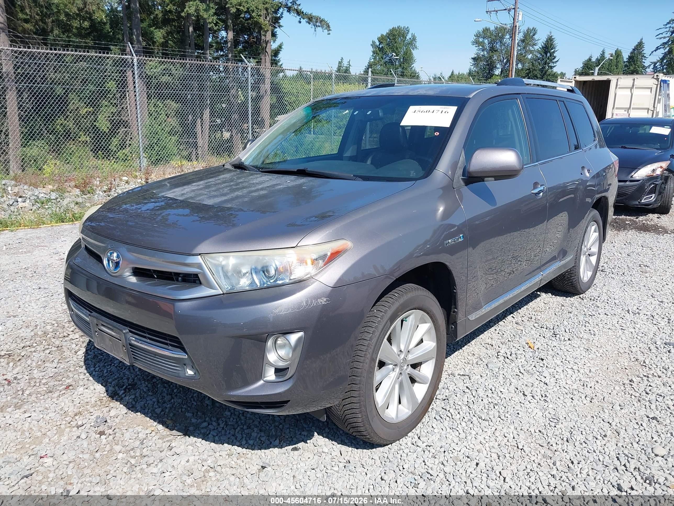 2012 Toyota Highlander Hybrid Limited V6 Серый vin: JTEDC3EH9C2010717