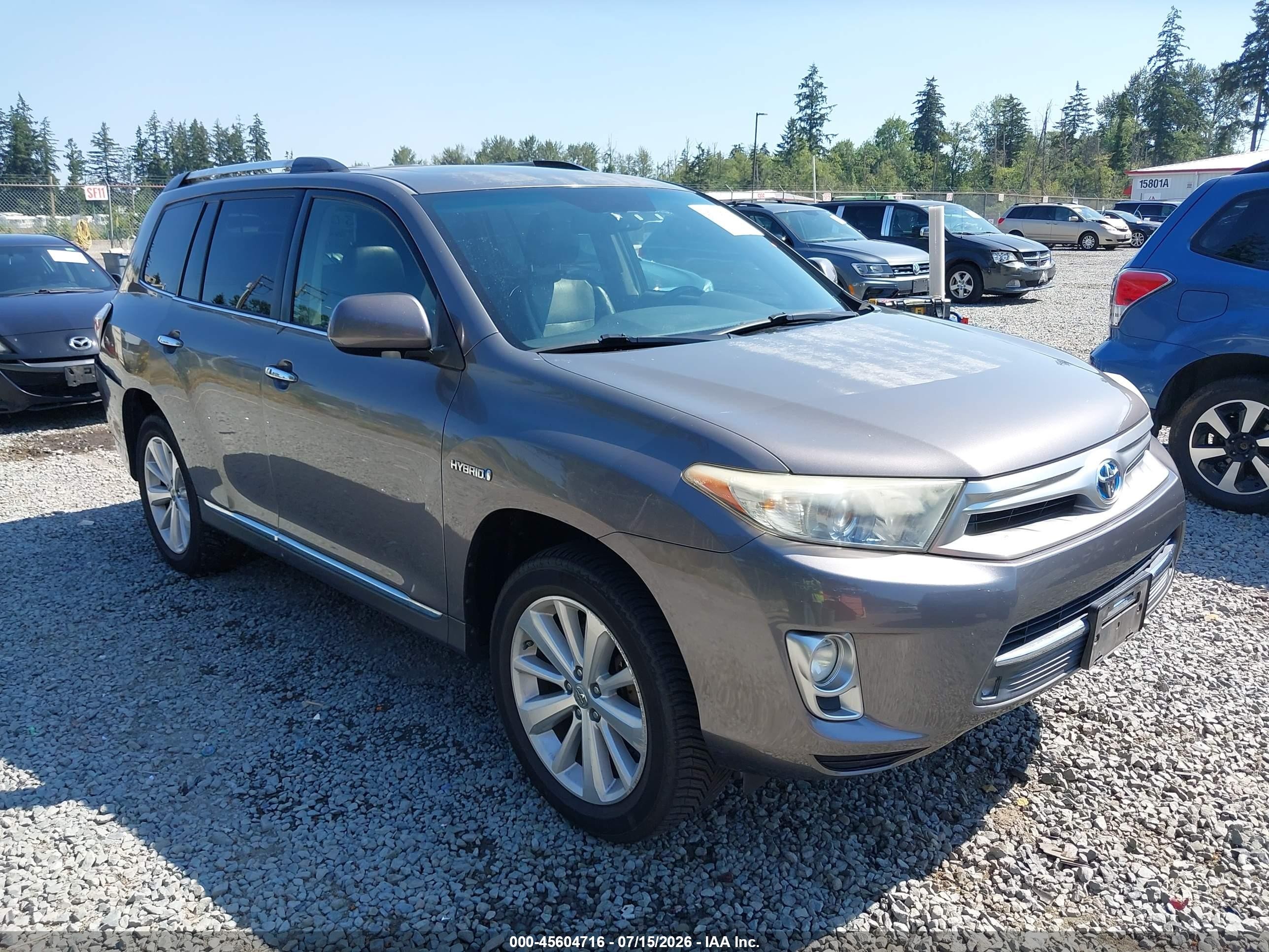 2012 Toyota Highlander Hybrid Limited V6 Серый vin: JTEDC3EH9C2010717