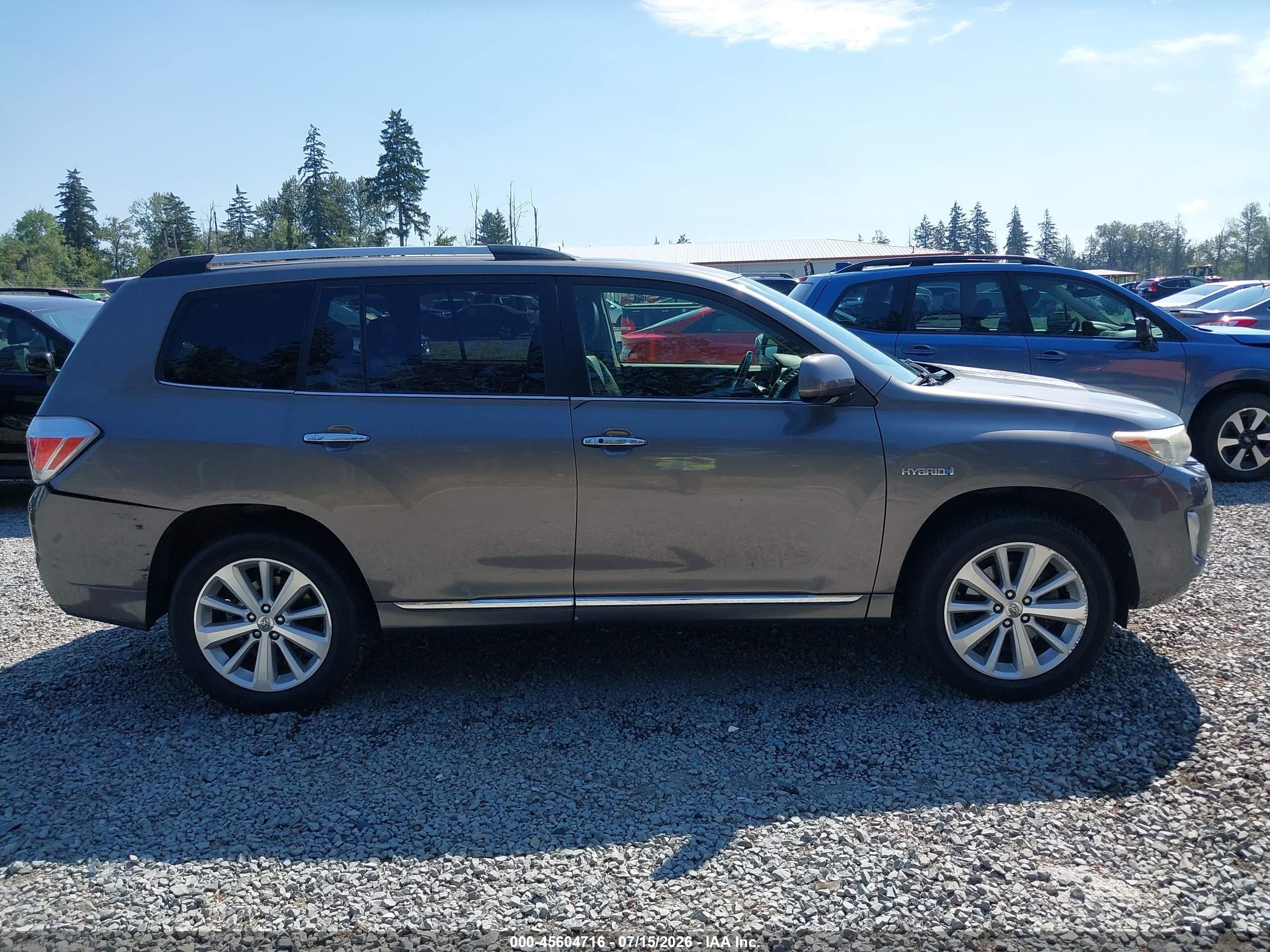 2012 Toyota Highlander Hybrid Limited V6 Серый vin: JTEDC3EH9C2010717