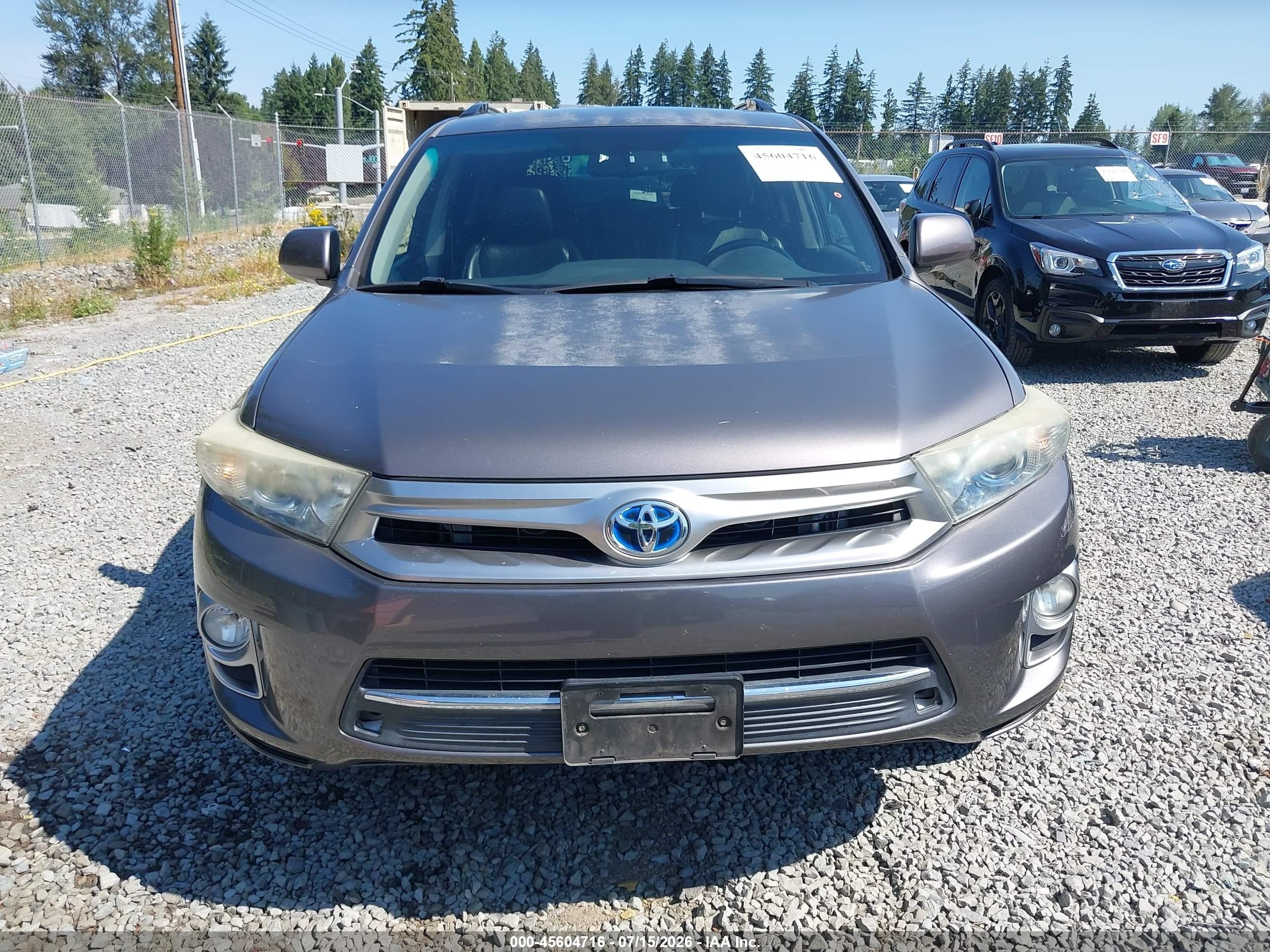 2012 Toyota Highlander Hybrid Limited V6 Серый vin: JTEDC3EH9C2010717