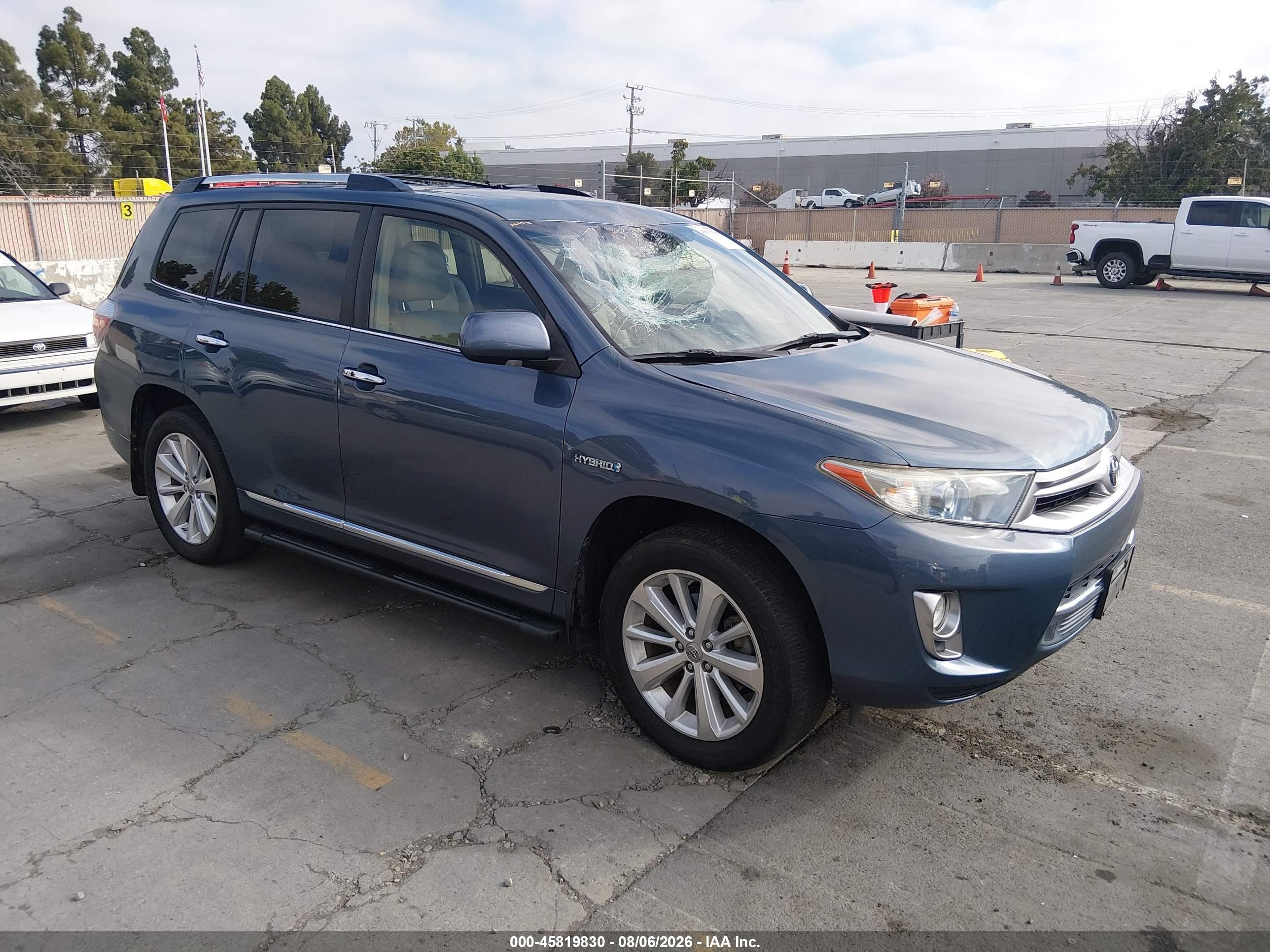 2013 Toyota Highlander Hybrid Limited V6 Blue vin: JTEDC3EH9D2011223