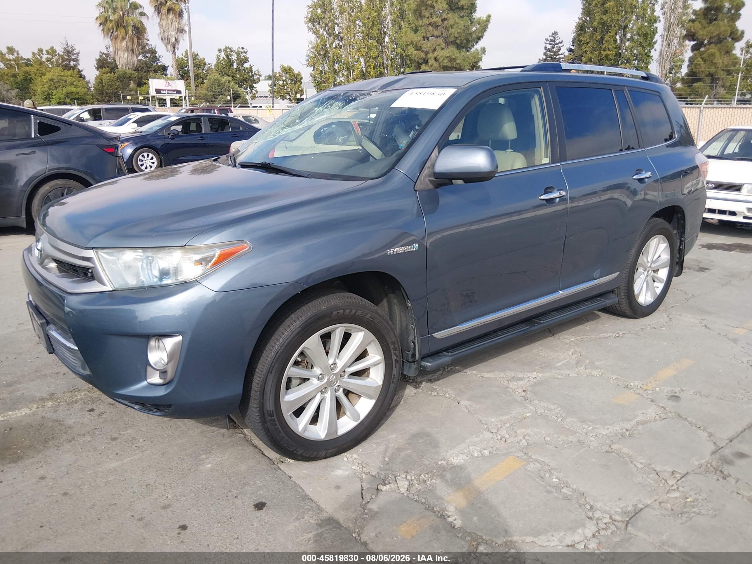 2013 Toyota Highlander Hybrid Limited V6 Blue vin: JTEDC3EH9D2011223