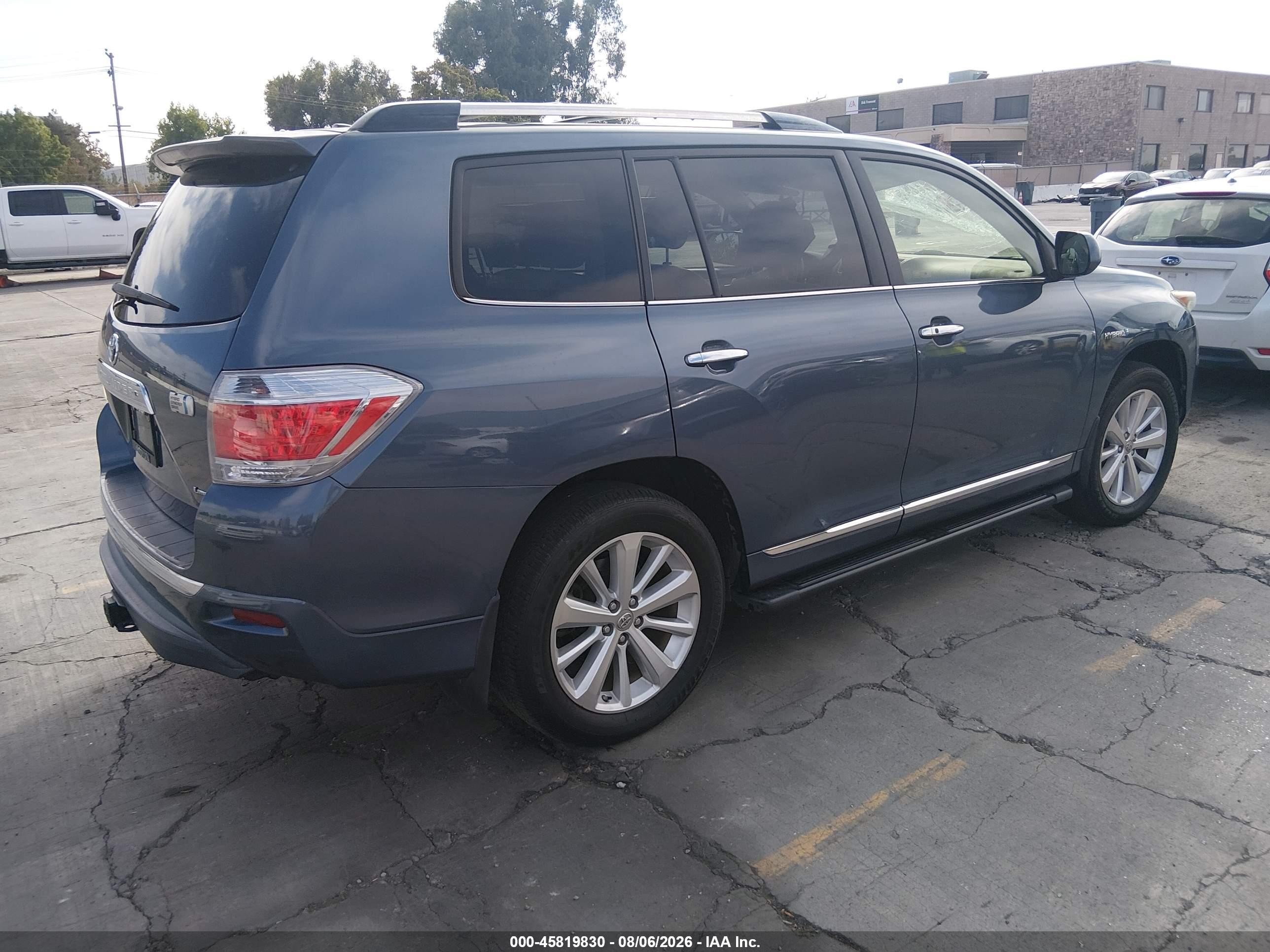2013 Toyota Highlander Hybrid Limited V6 Blue vin: JTEDC3EH9D2011223