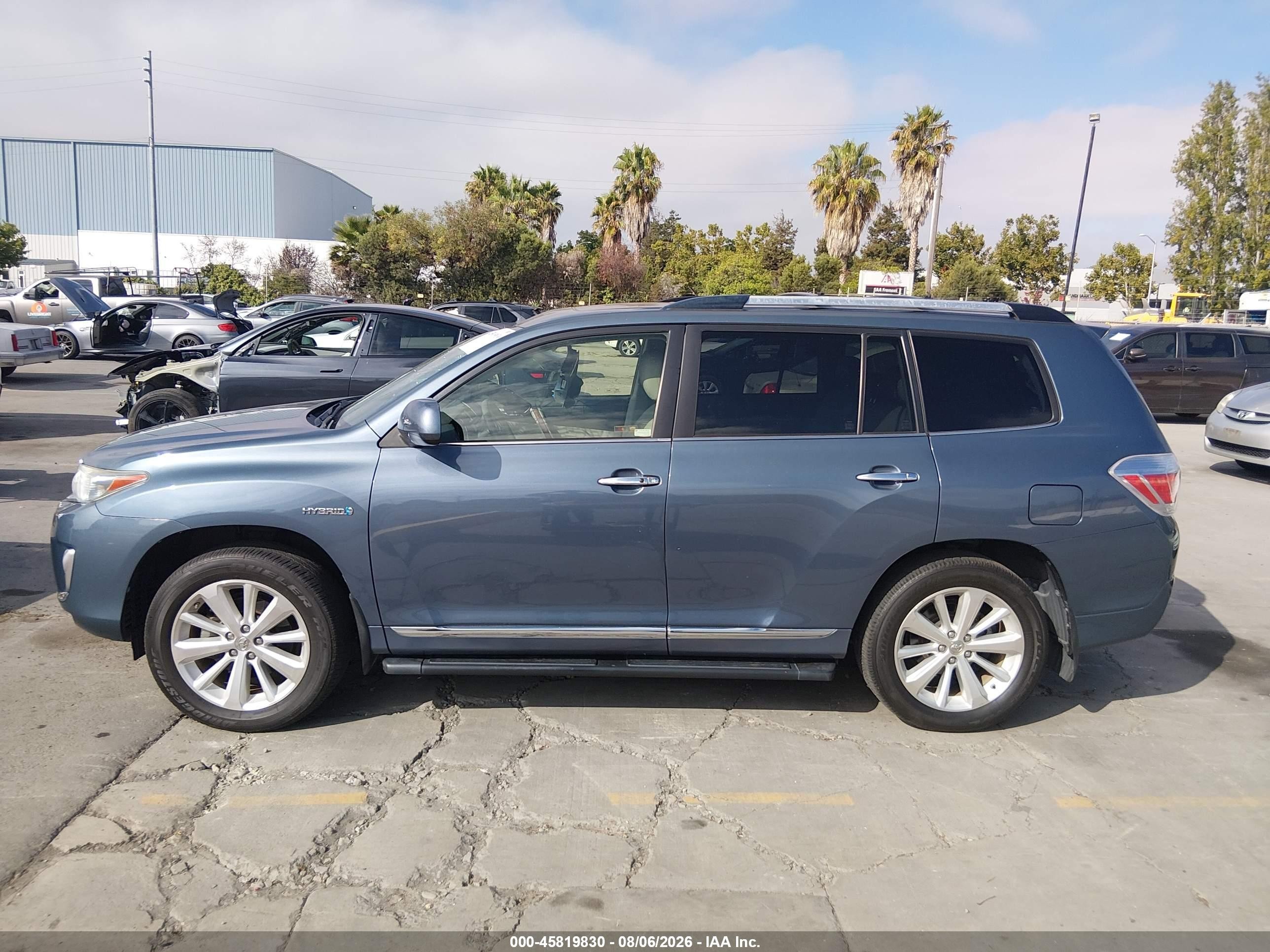 2013 Toyota Highlander Hybrid Limited V6 Blue vin: JTEDC3EH9D2011223