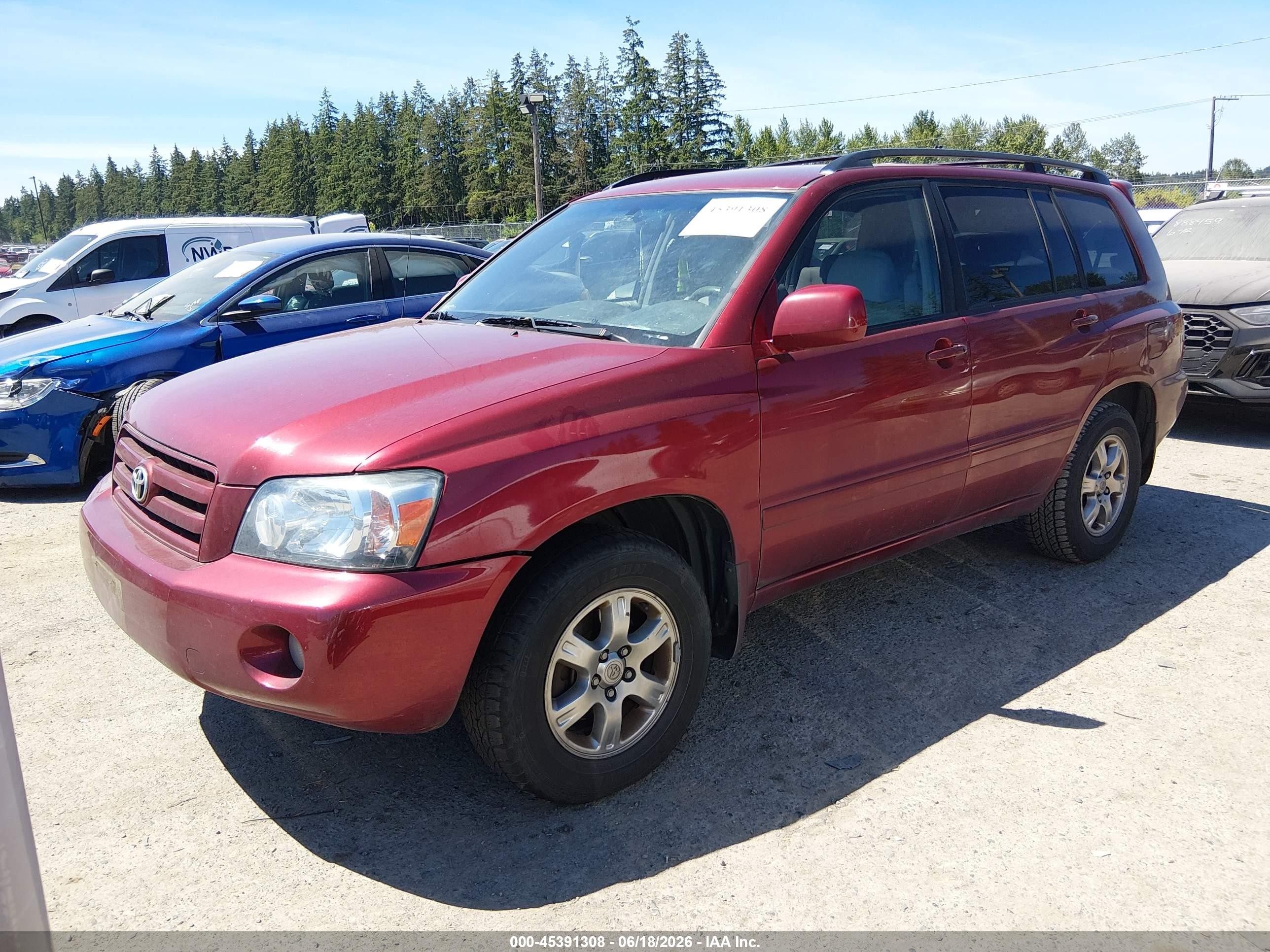 2007 Toyota Highlander   Burgundy vin: JTEDD21A770158477