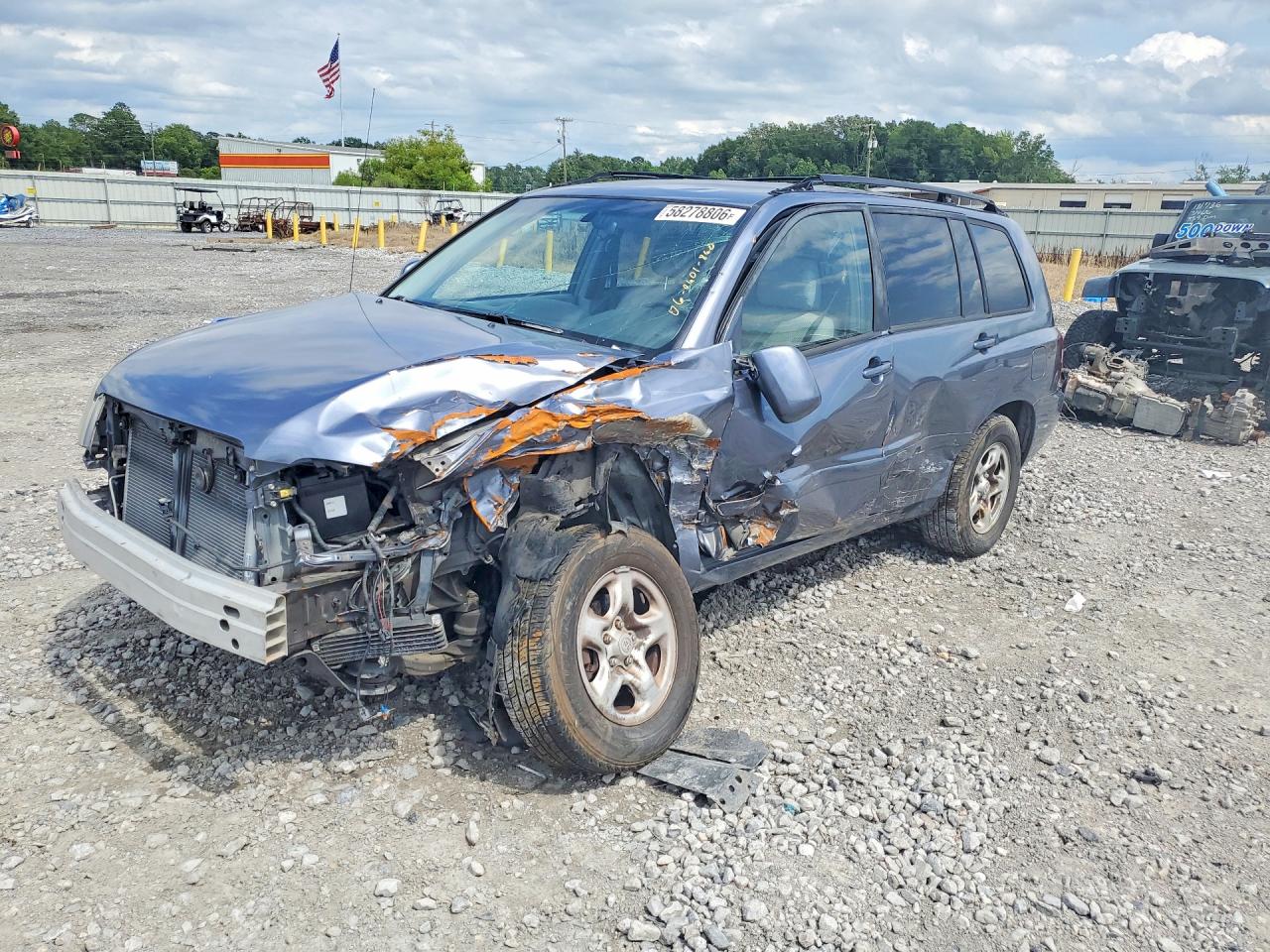 2006 Toyota Highlander Base Blue vin: JTEDD21AX60140103