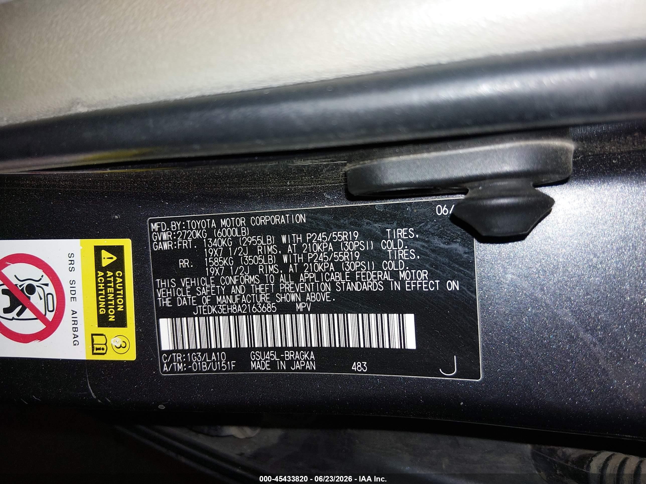 2010 Toyota Highlander Limited V6 Gray vin: JTEDK3EH8A2163685