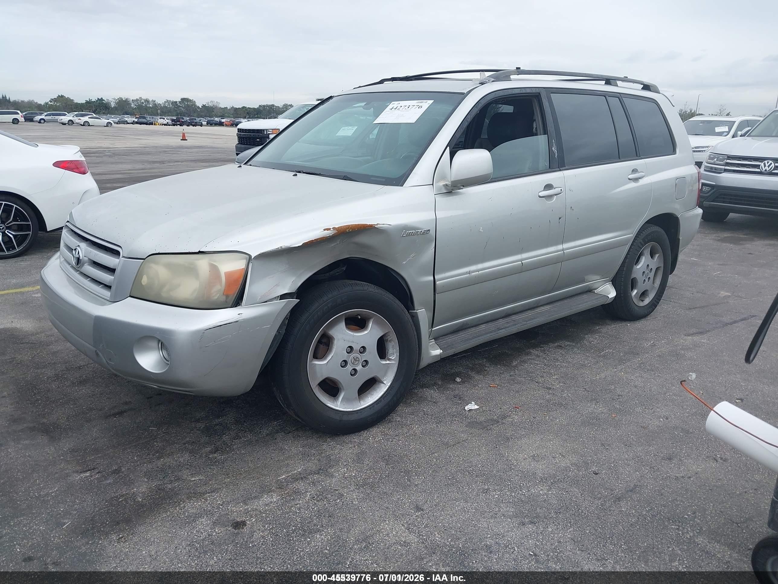 2004 Toyota Highlander Limited Silver vin: JTEDP21A040003692