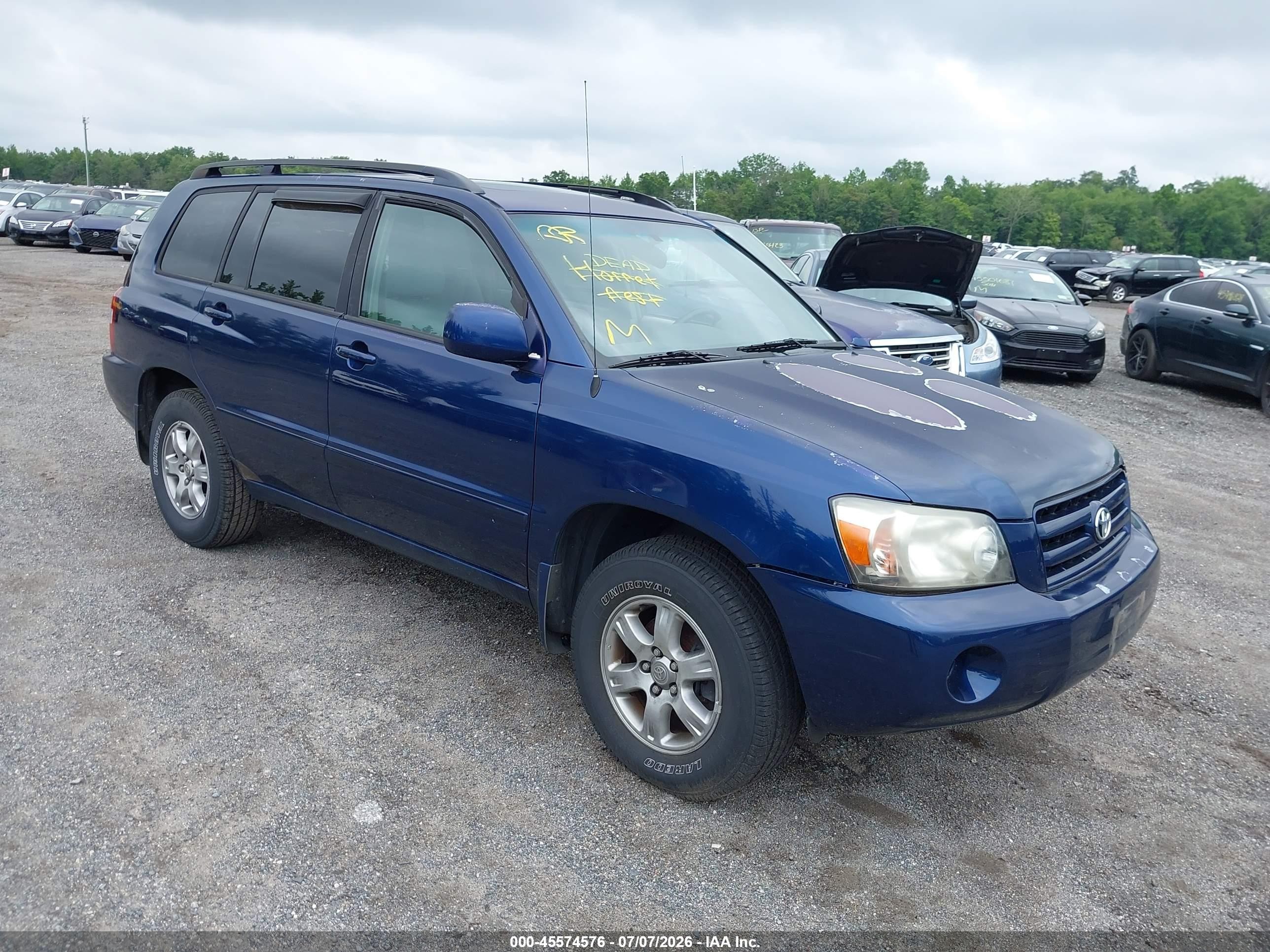 2004 Toyota Highlander V6 Blue vin: JTEDP21A040005281