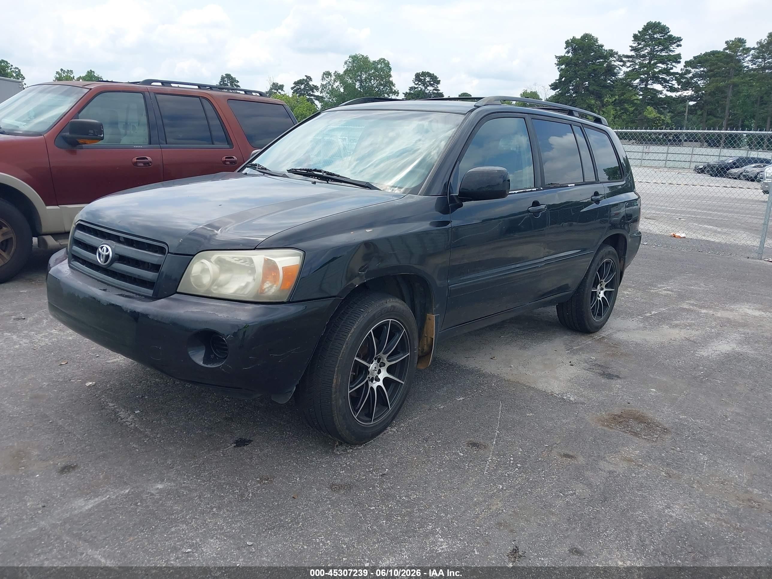 2005 Toyota Highlander V6 Black vin: JTEDP21A050053977