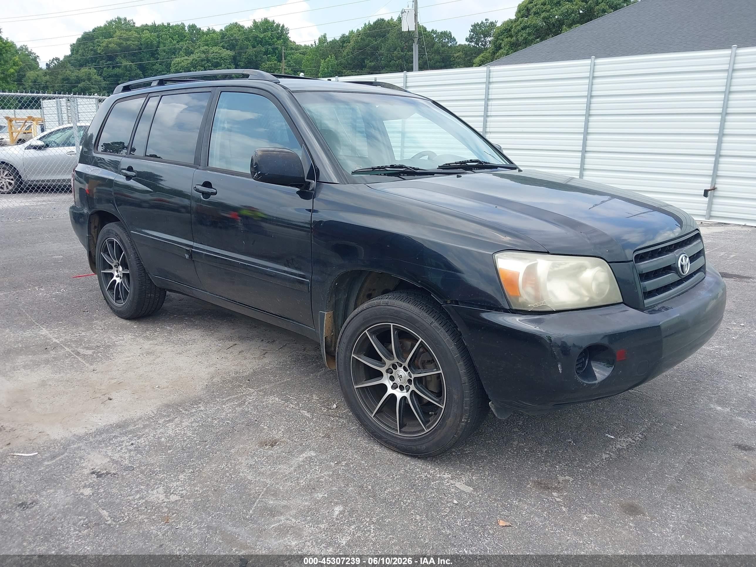 2005 Toyota Highlander V6 Black vin: JTEDP21A050053977