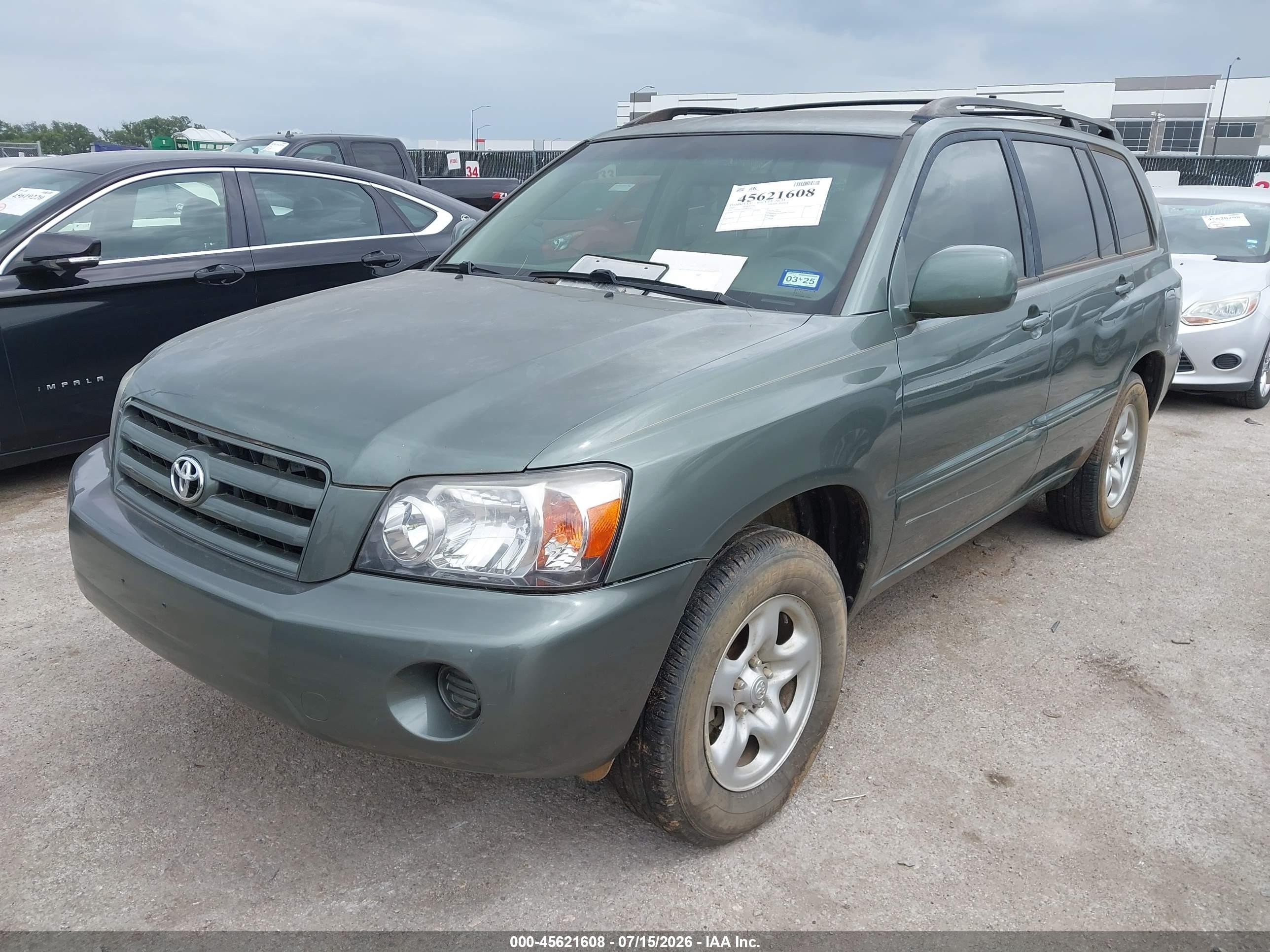 2005 Toyota Highlander V6 Green vin: JTEDP21A050057821