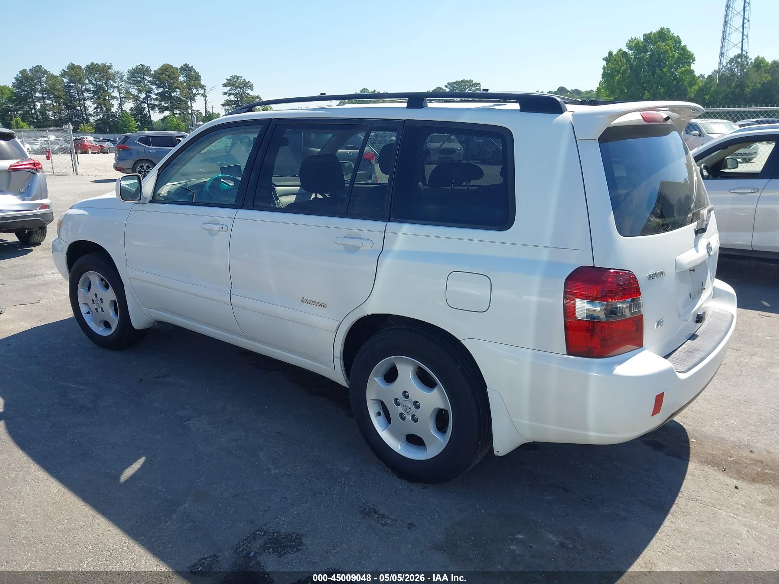 2006 Toyota Highlander Limited V6 White vin: JTEDP21A060122295