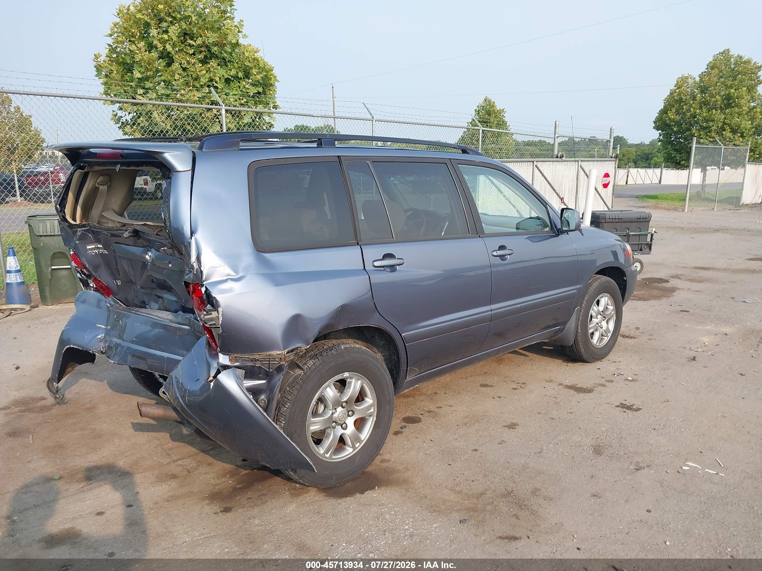 2007 Toyota Highlander 3rd Row Blue vin: JTEDP21A070144508