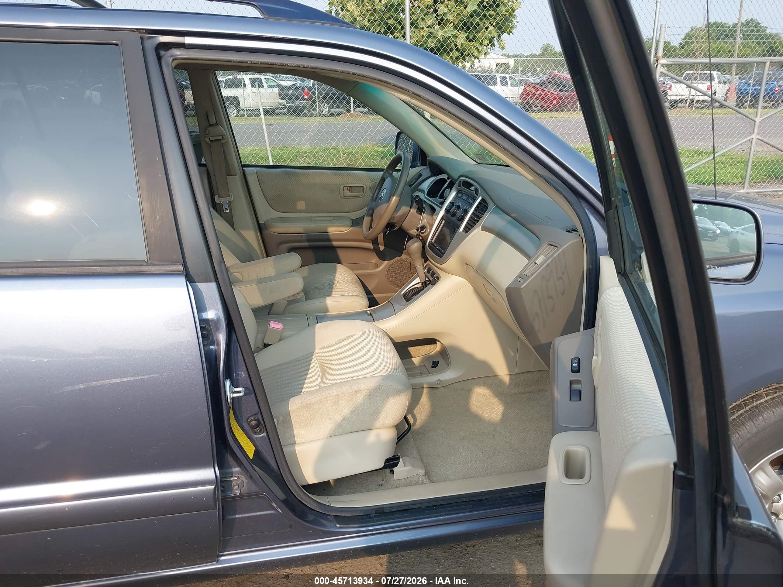 2007 Toyota Highlander 3rd Row Blue vin: JTEDP21A070144508
