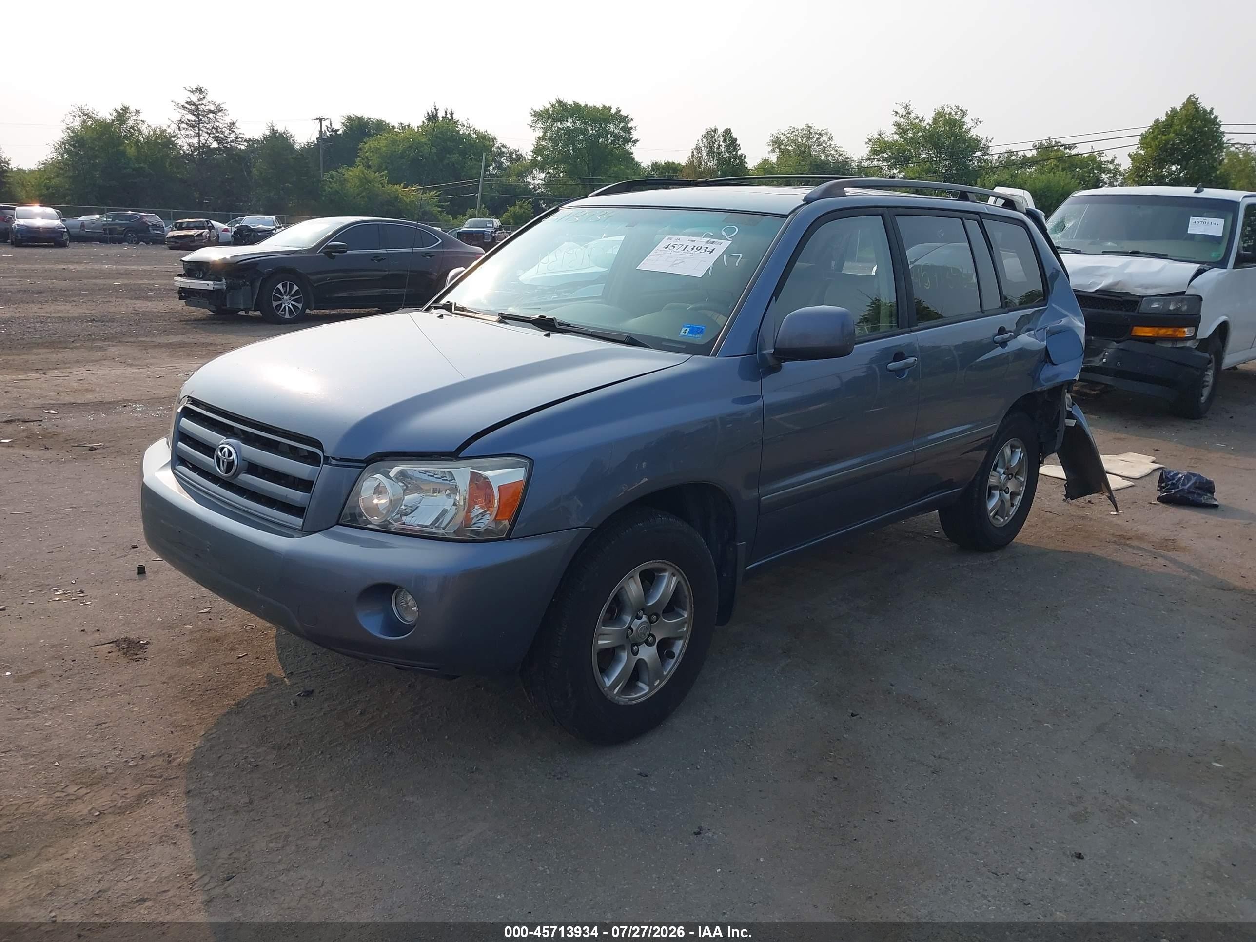 2007 Toyota Highlander 3rd Row Blue vin: JTEDP21A070144508