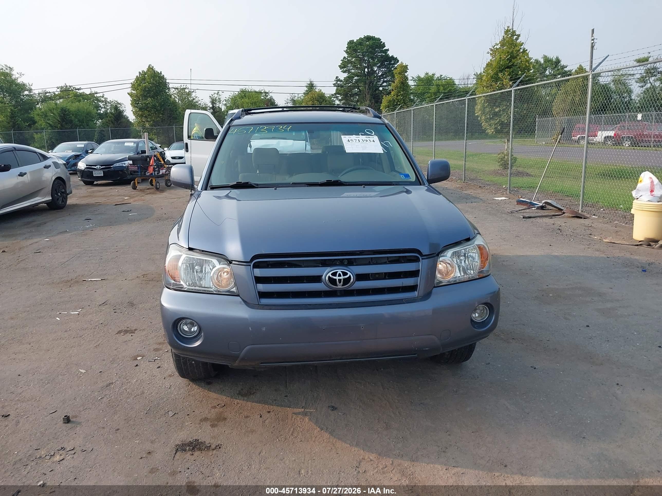 2007 Toyota Highlander 3rd Row Blue vin: JTEDP21A070144508