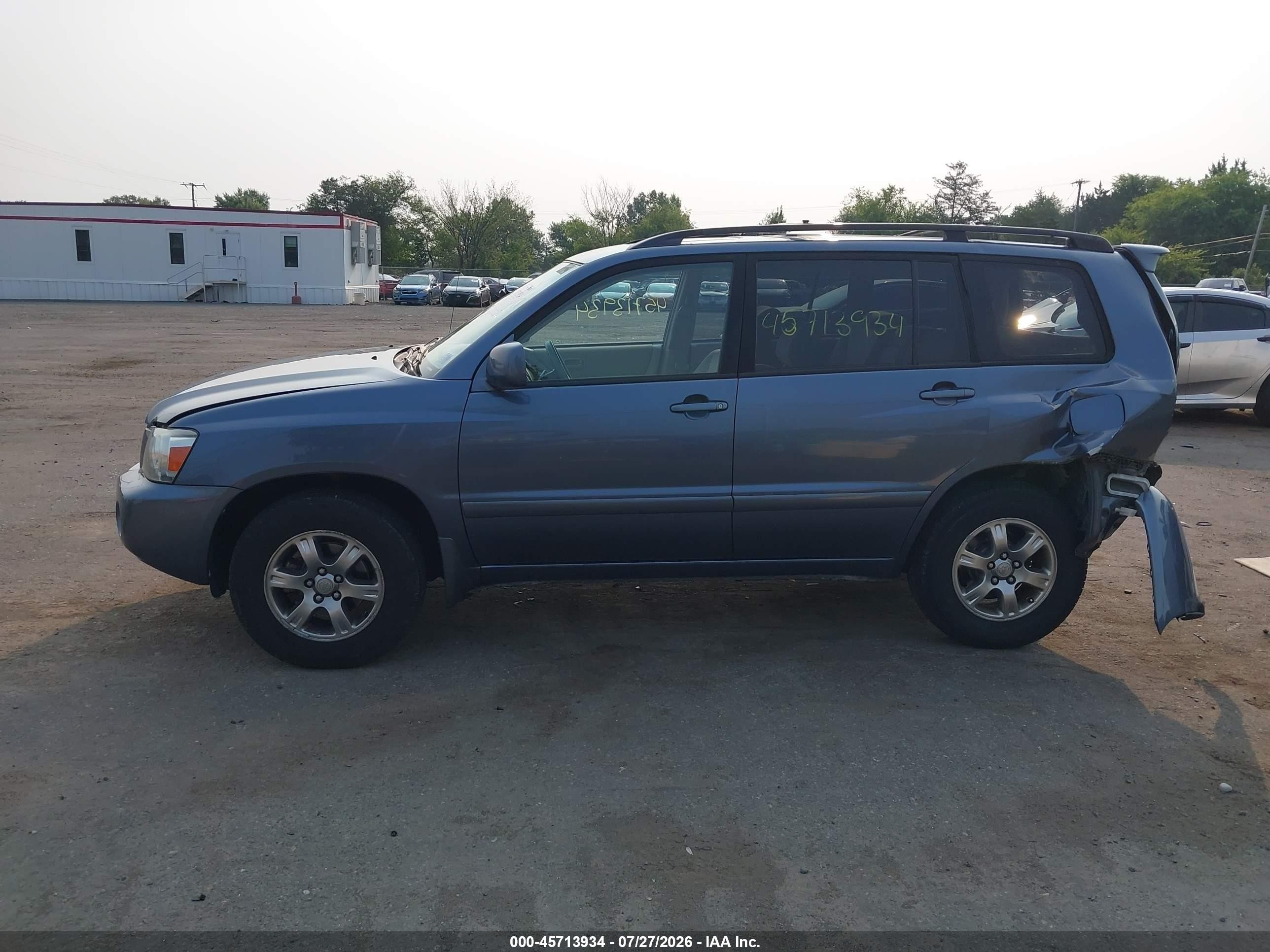 2007 Toyota Highlander 3rd Row Blue vin: JTEDP21A070144508